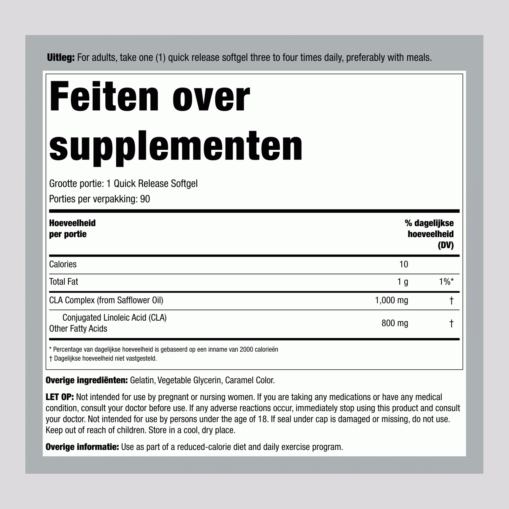 CLA 1000 mg 90 Softgels     