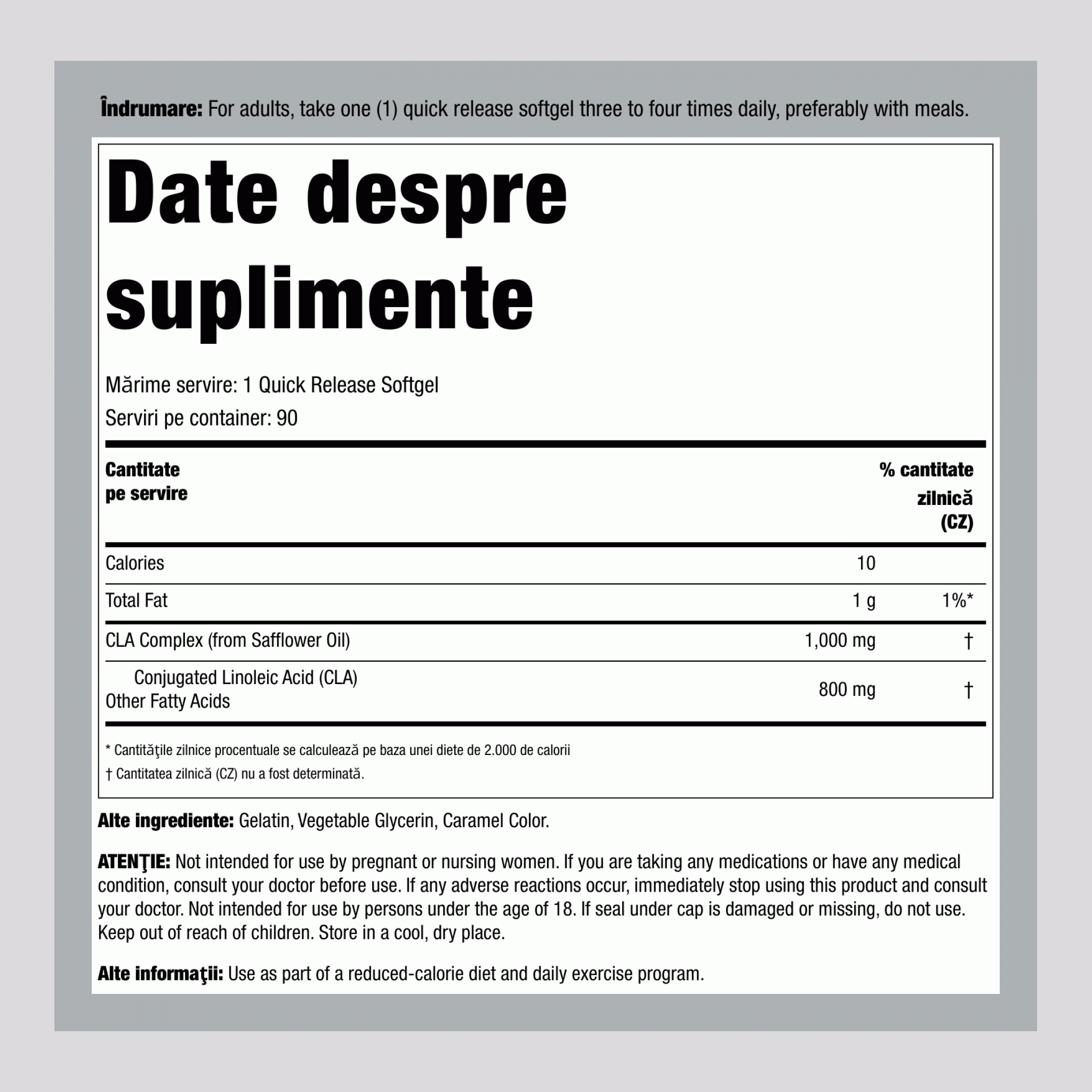 CLA 1000 mg 90 Capsule moi     