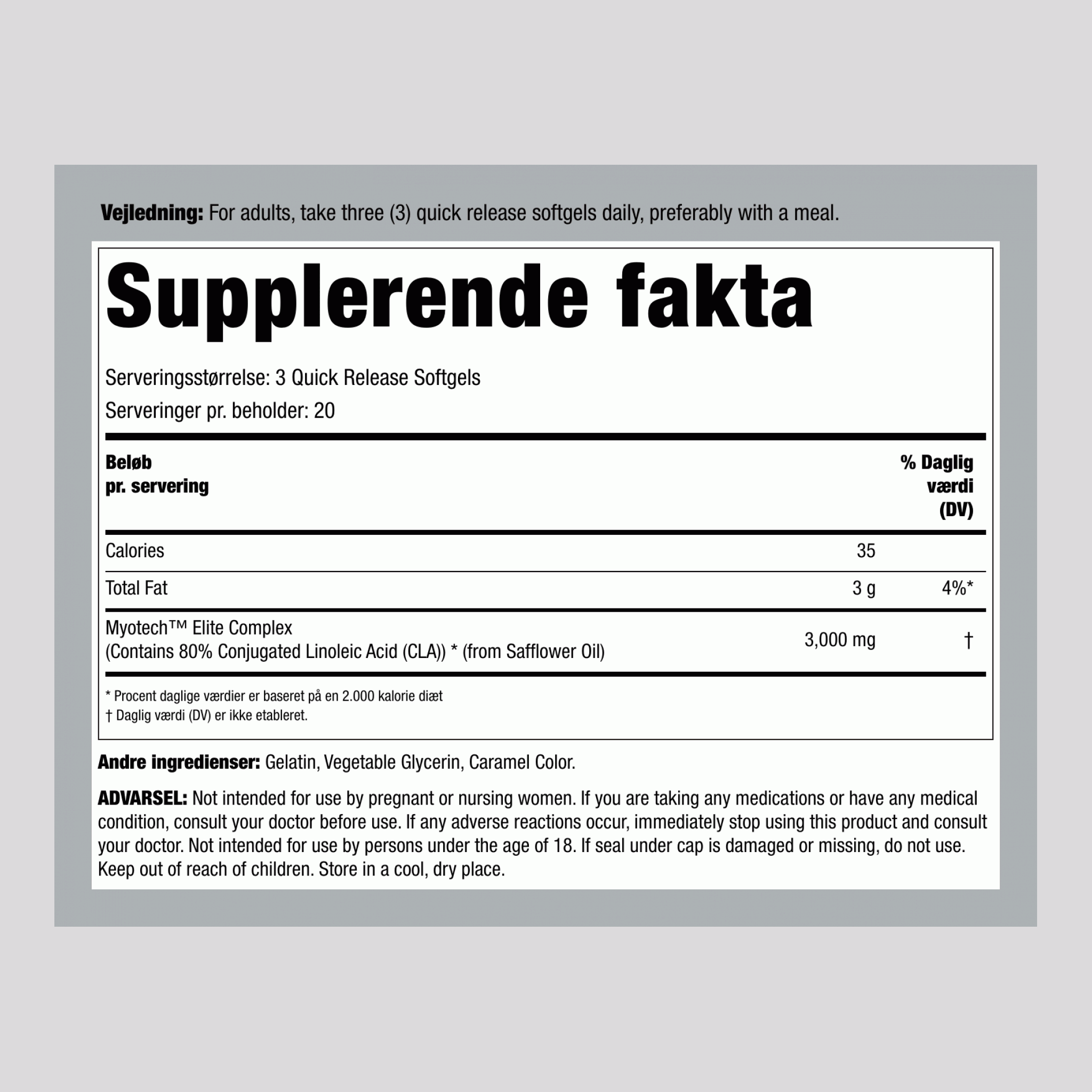 CLA Myotech Elite, 60 Softgels