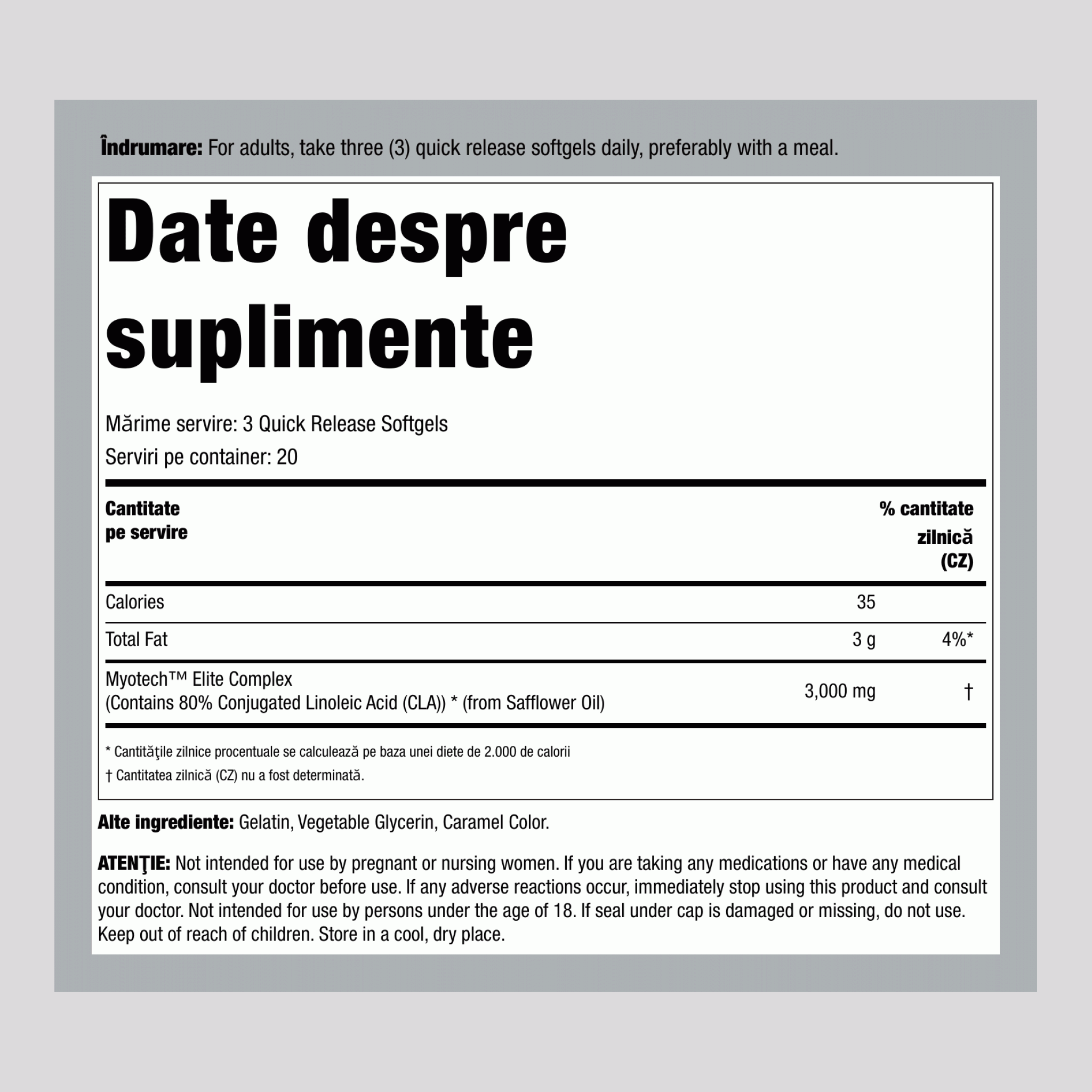 CLA Myotech Elite, 60 Capsule moi