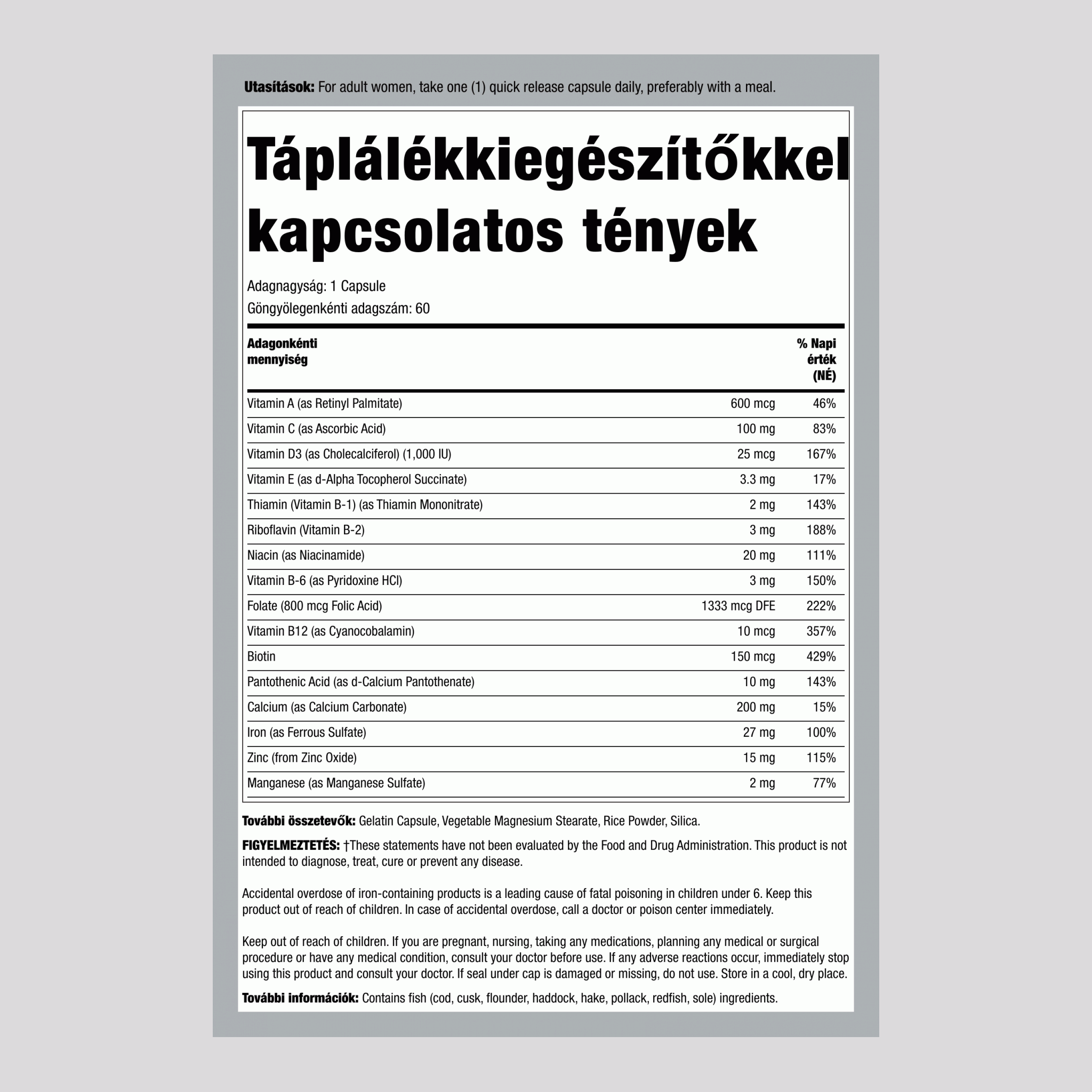  Prenatal Once Daily 60 Gyorsan oldódó kapszula       