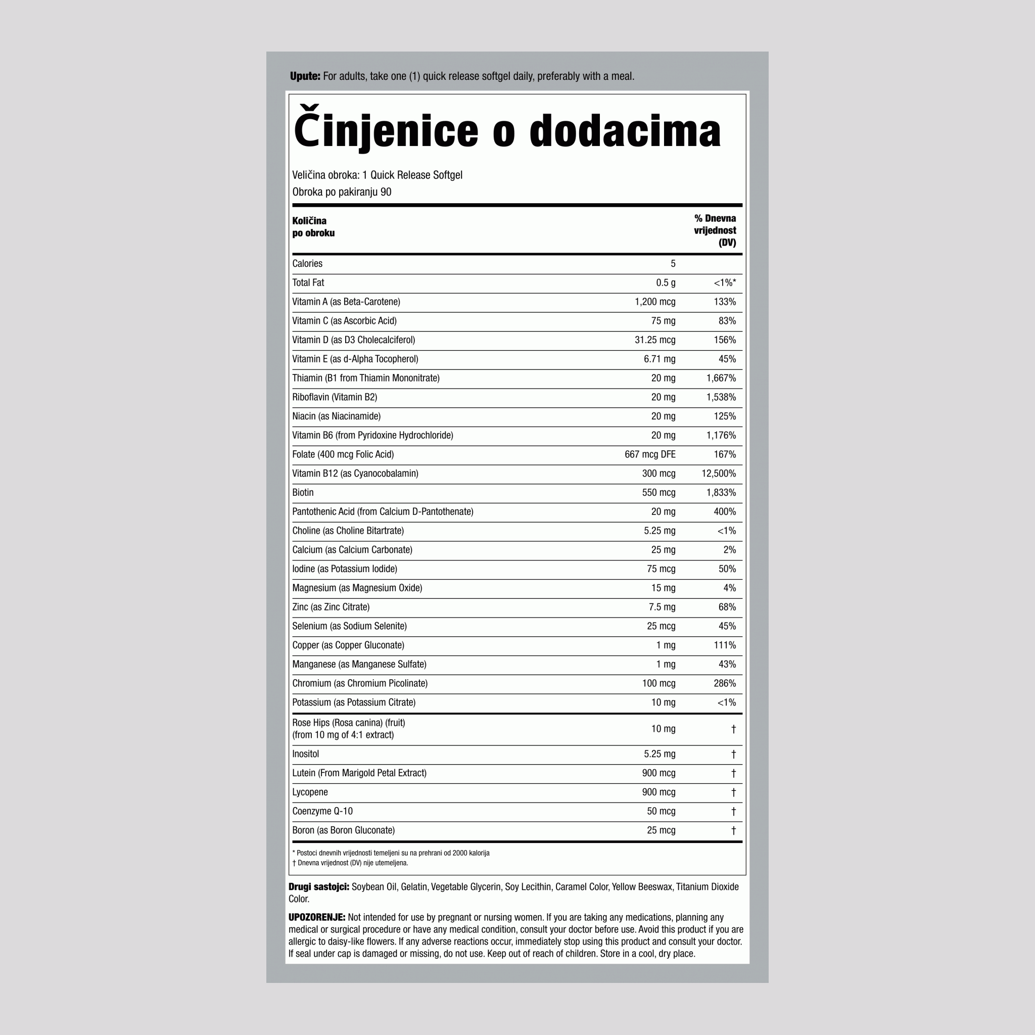 Pink multivitamin za žene bez željeza 90 Gelovi s brzim otpuštanjem       