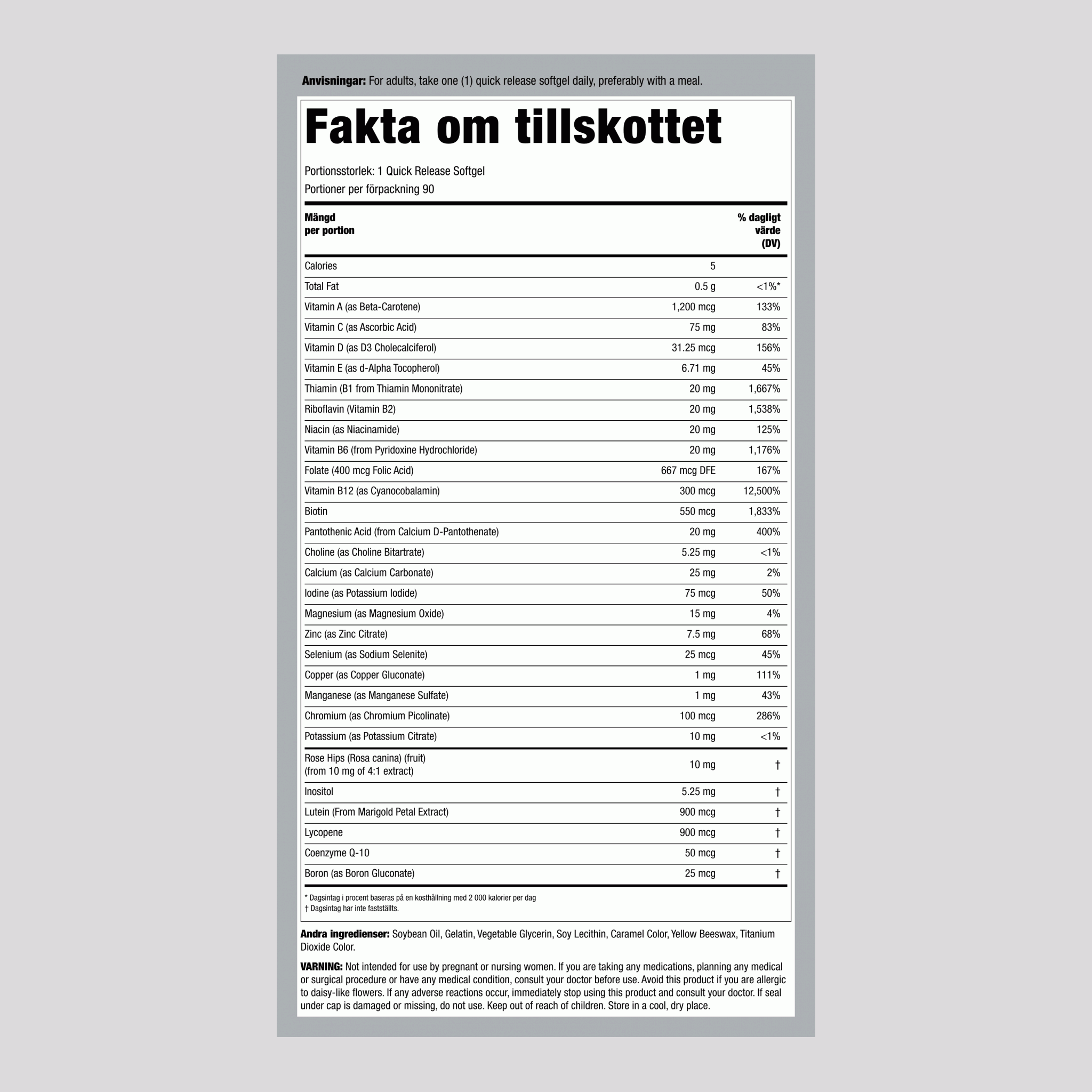 Pink Women multivitamin 1 järnfri 90 Snabbverkande gelékapslar       