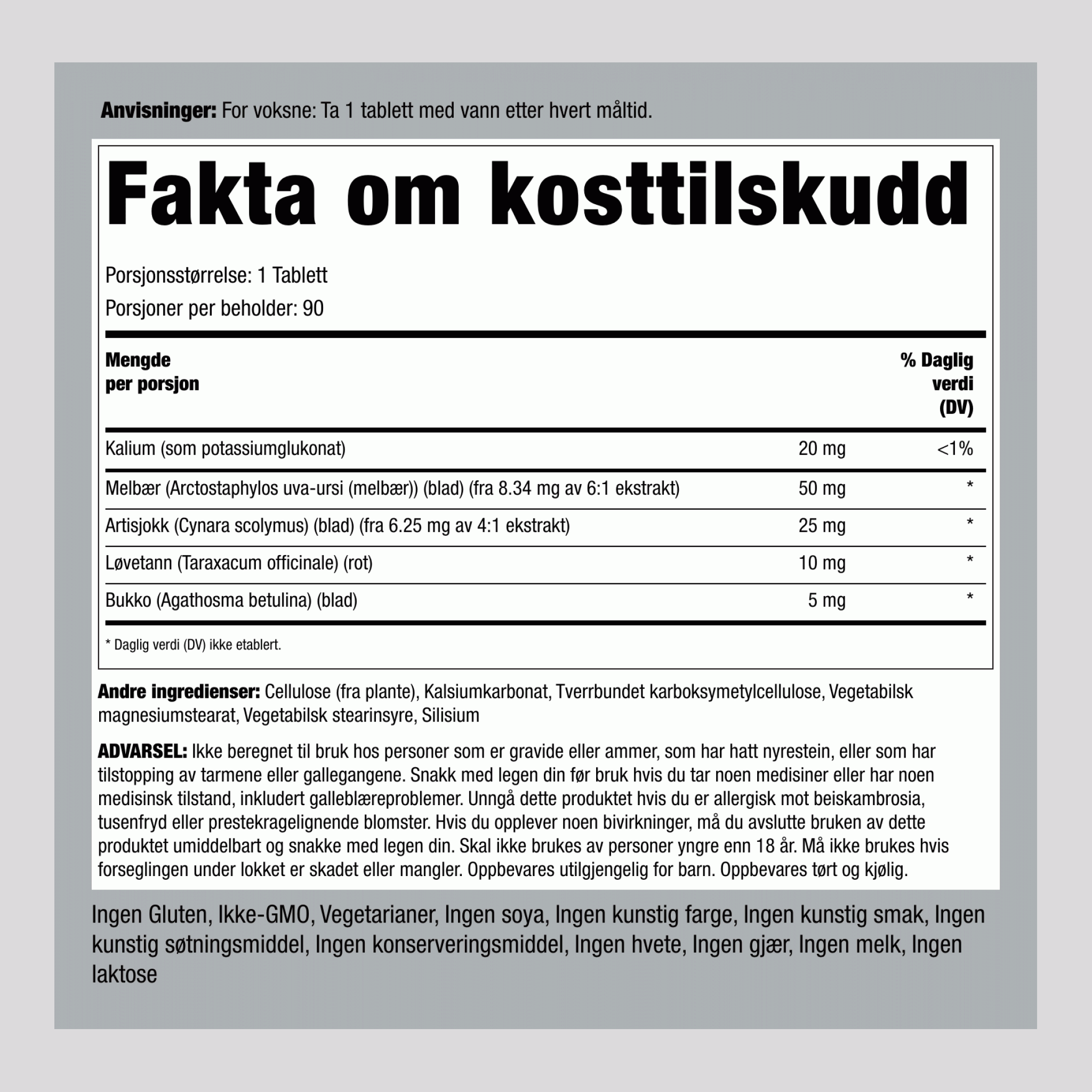 Supersterk vandpille 90 Tabletter       