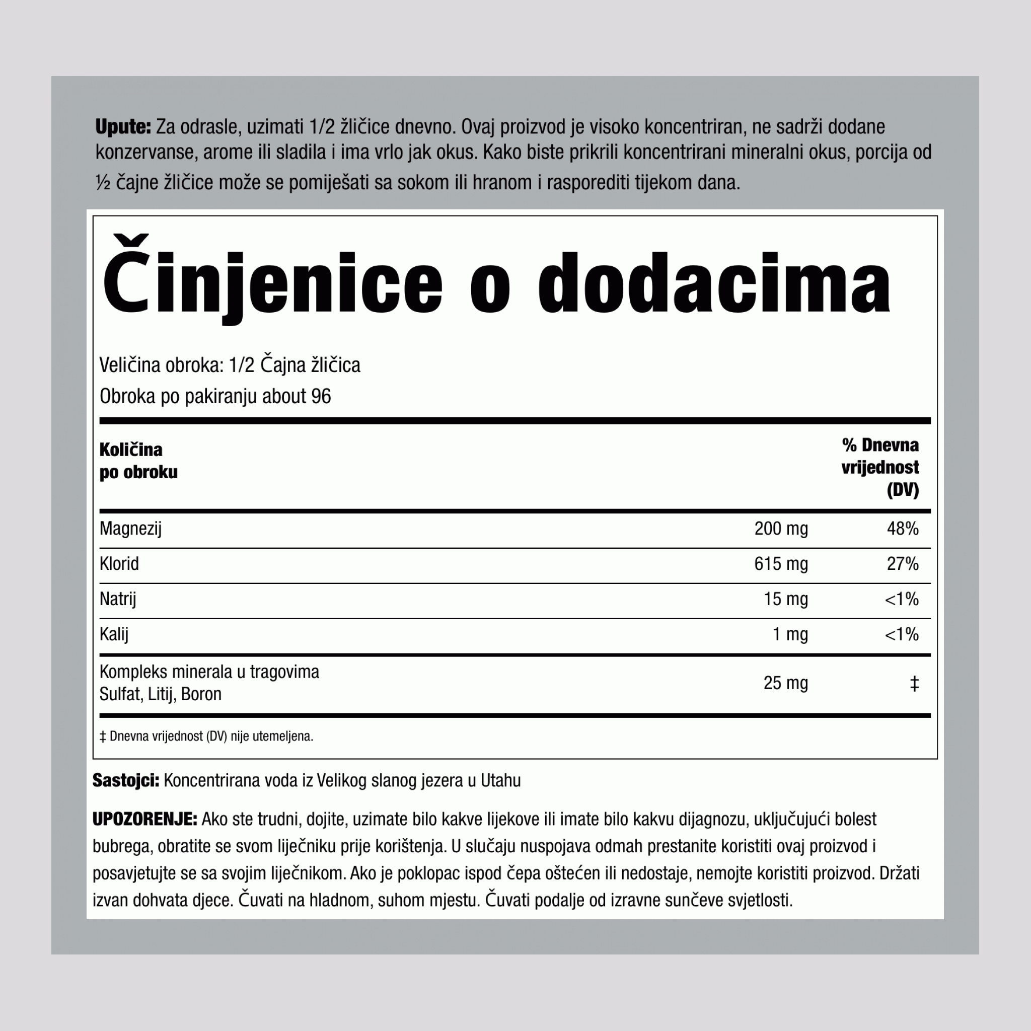 Tekućina minerala u tragovima 8 oz 237 ml Boca   