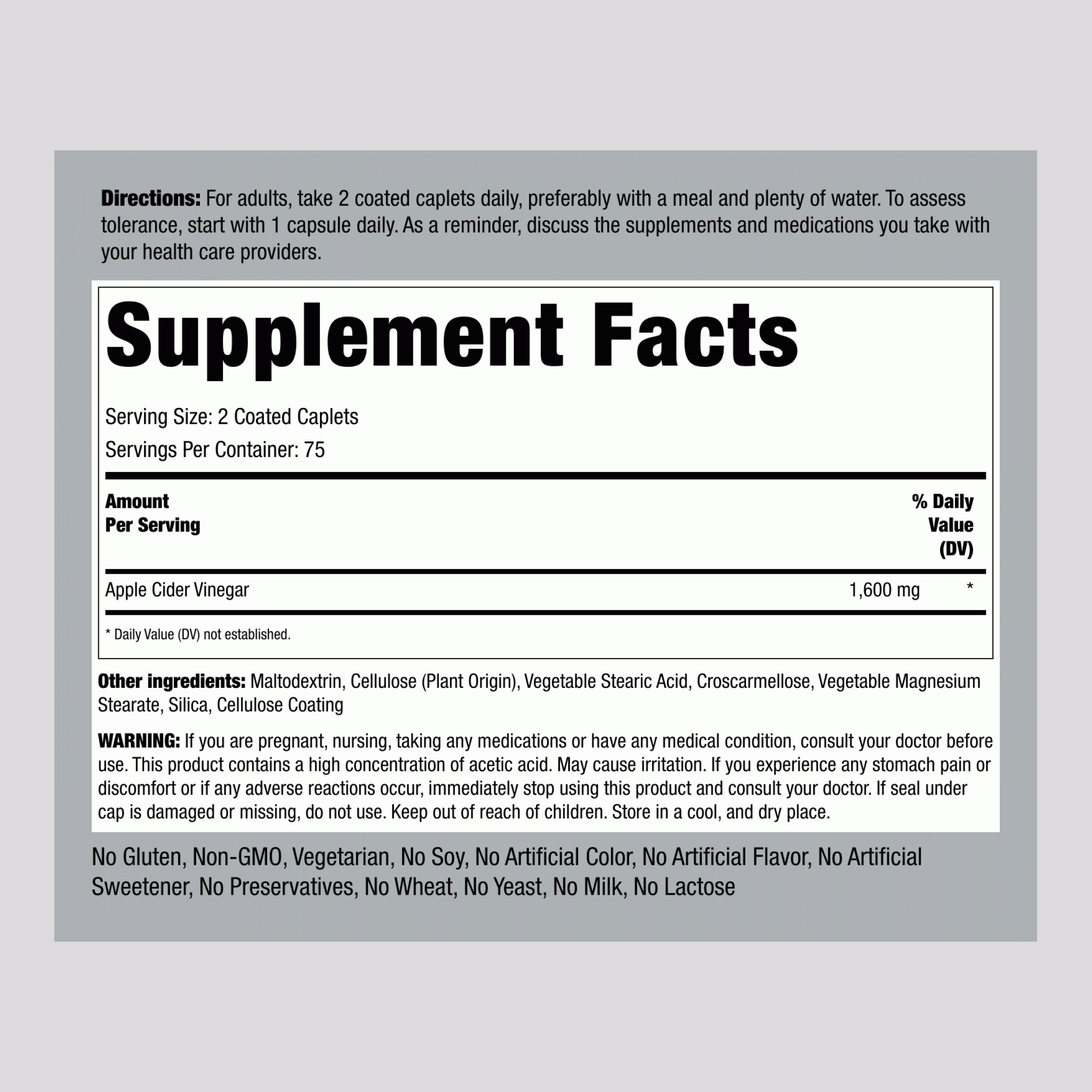 高效蘋果醋 膠囊  1600 毫克 (每份) 150 衣膜錠 2 瓶子  