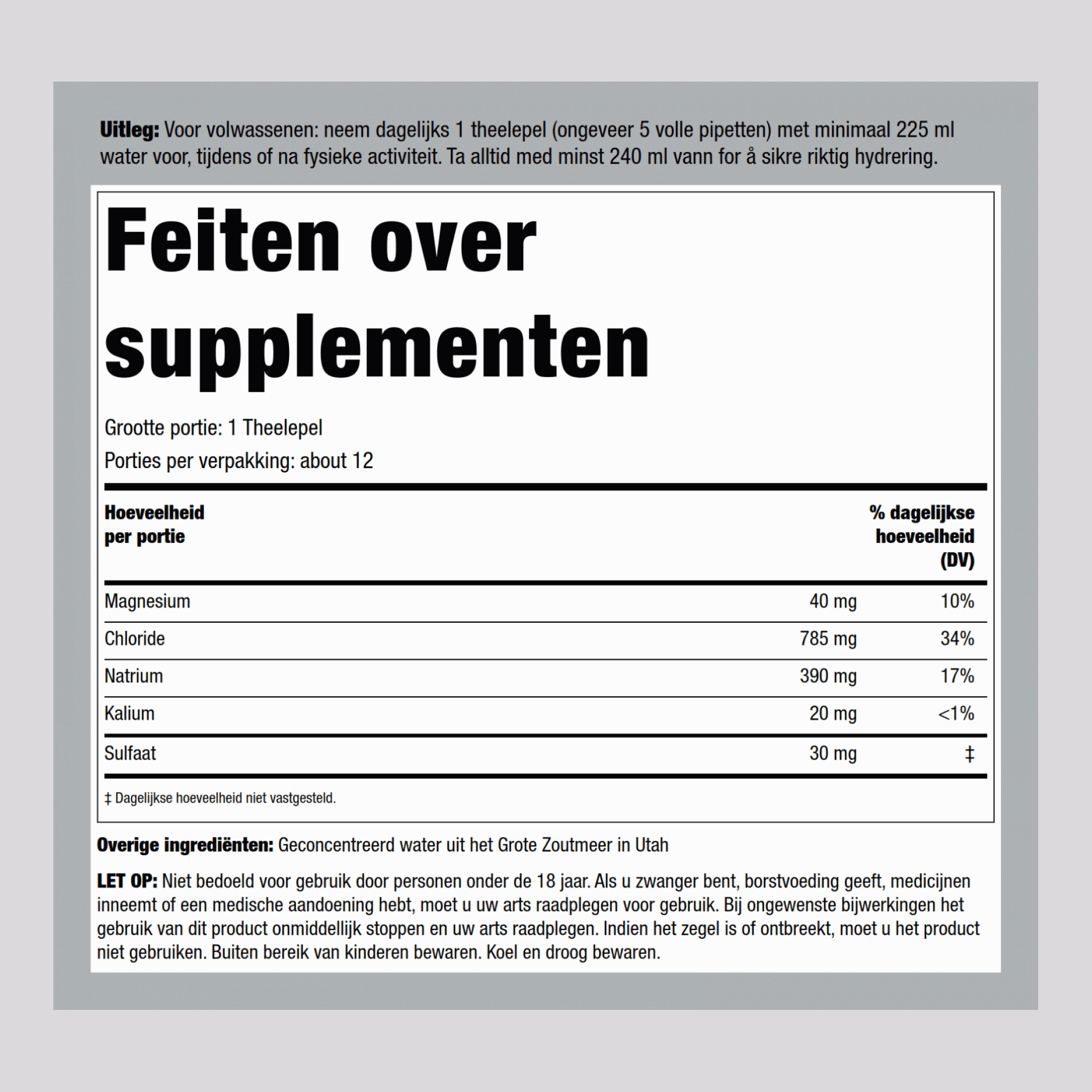 Hydraterende elektrolytendruppels 2 fl oz 59 mL Druppelfles 