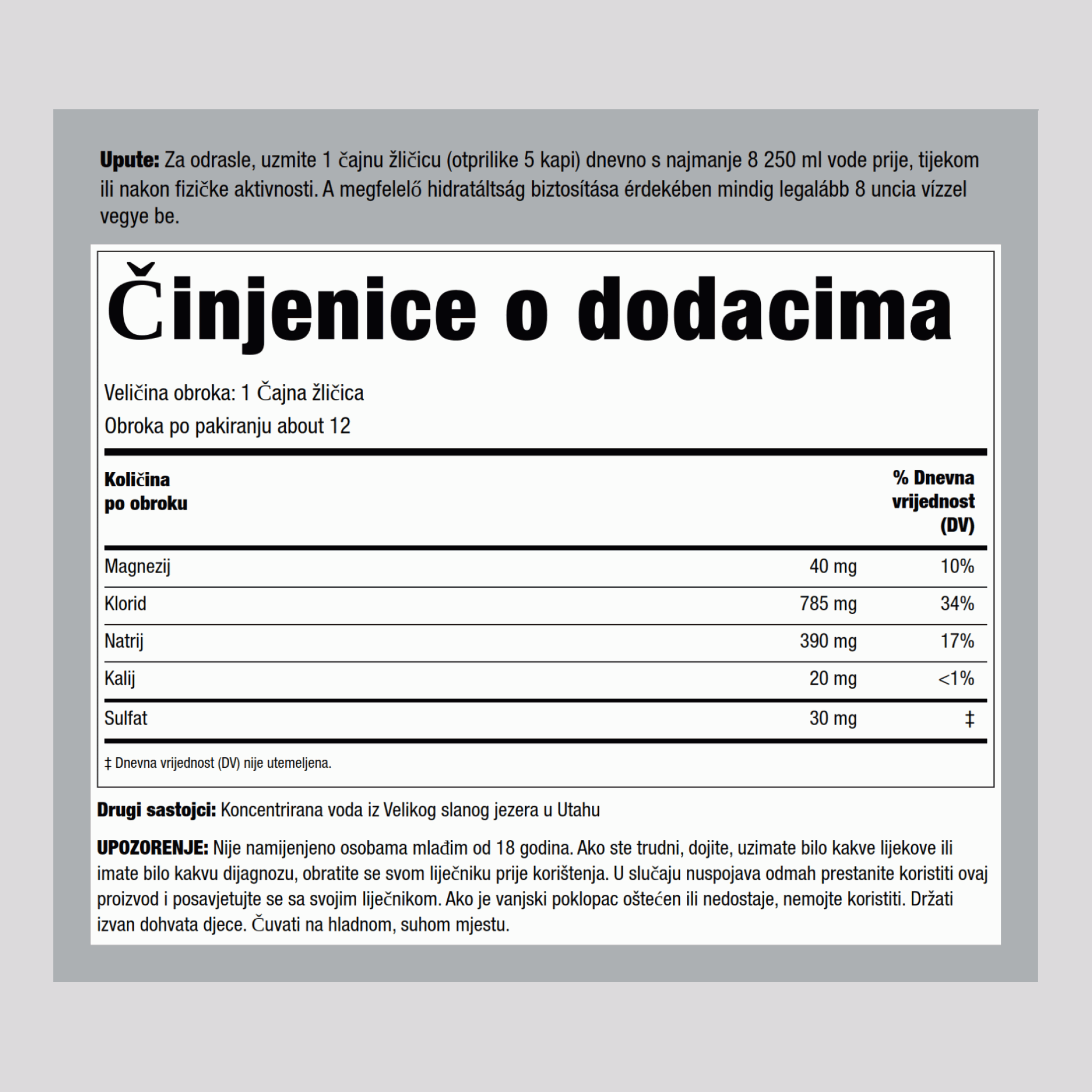 Kapi za hidrataciju elektrolitima 2 fl oz 59 mL Bočica s kapaljkom 