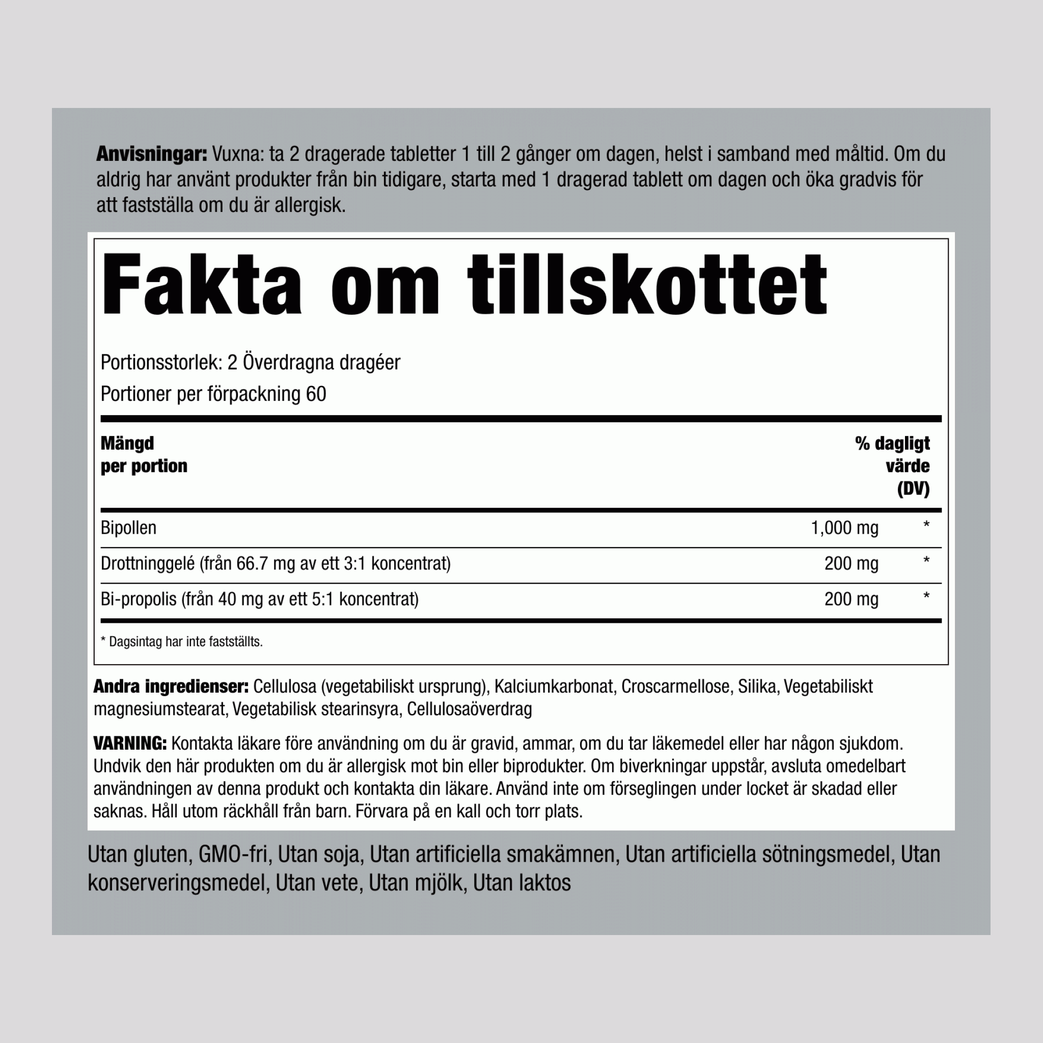 Supreme bipollensammansättning 120 Överdragna dragéer       