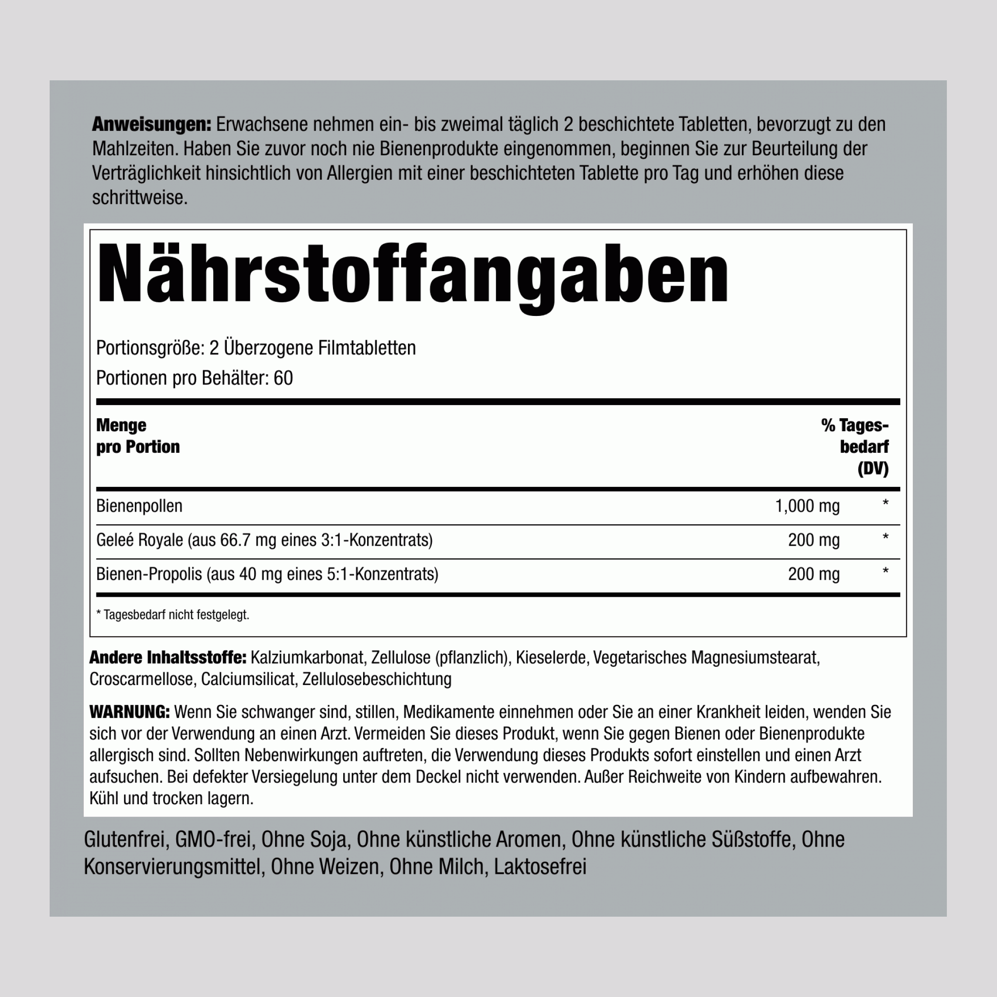 Supreme-Bienenpollen-Komplex,  120 Überzogene Filmtabletten 2 Flaschen
