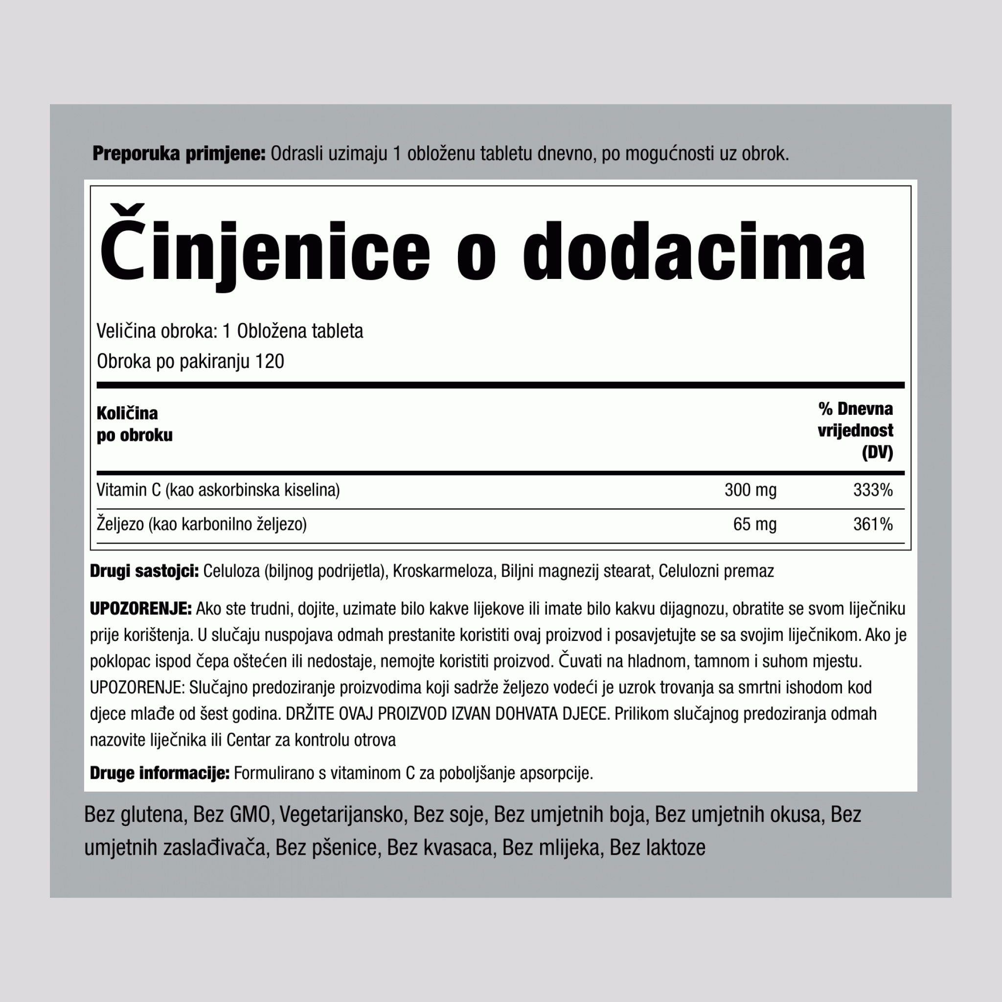 Željezo + vitamin C