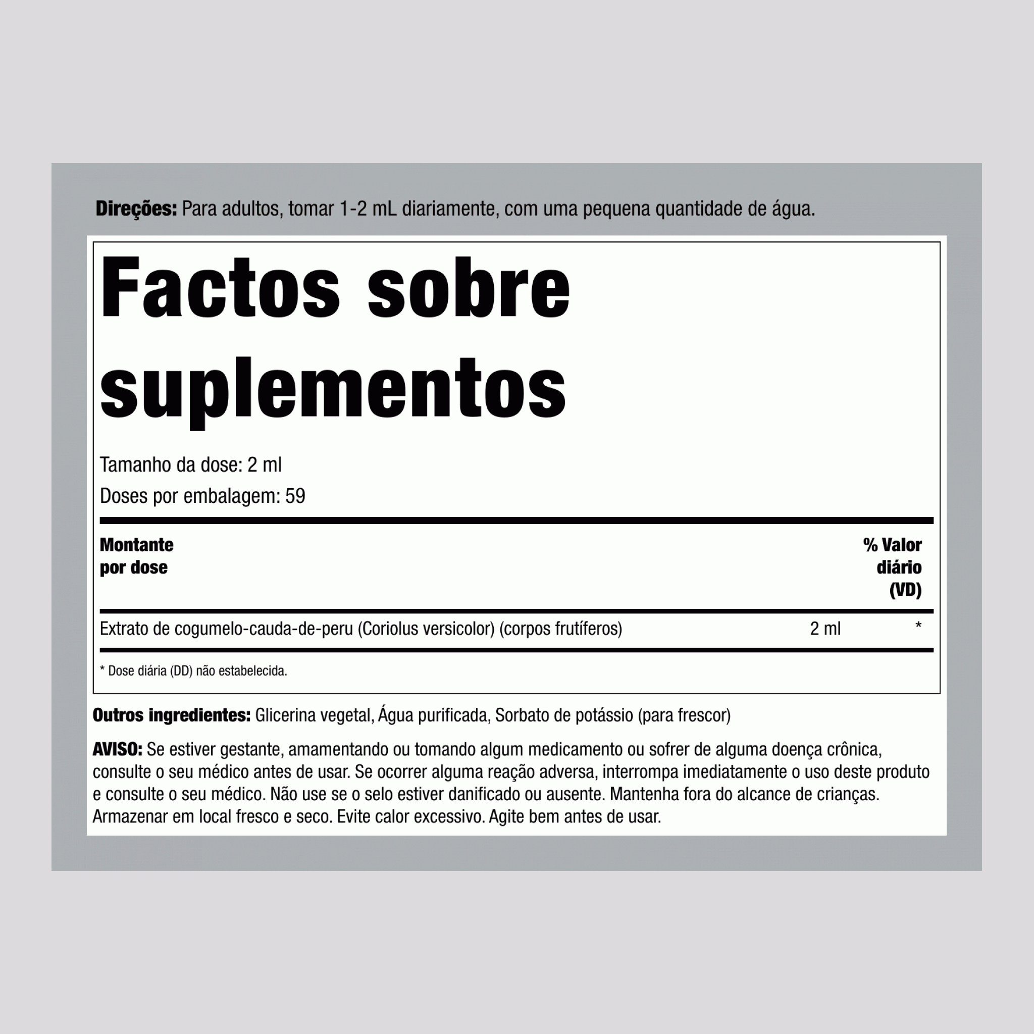 Extrato líquido de cogumelo-cauda-de-peru 4 fl oz 118 ml Frasco conta-gotas   