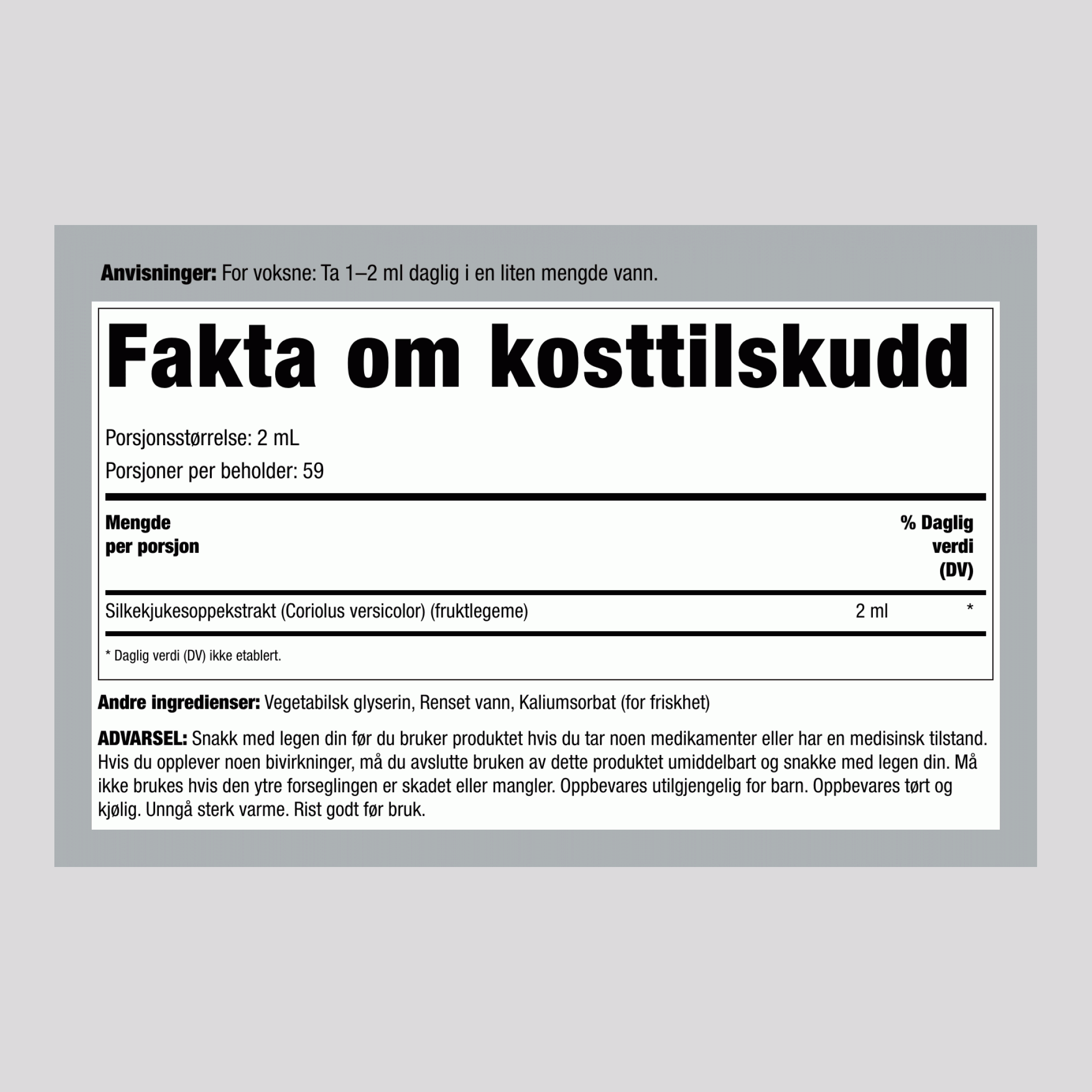 Silkekjukesopp flytende ekstrakt 4 2 ounce  (118 mL) Pipetteflaske 2 Pipetteflasker     