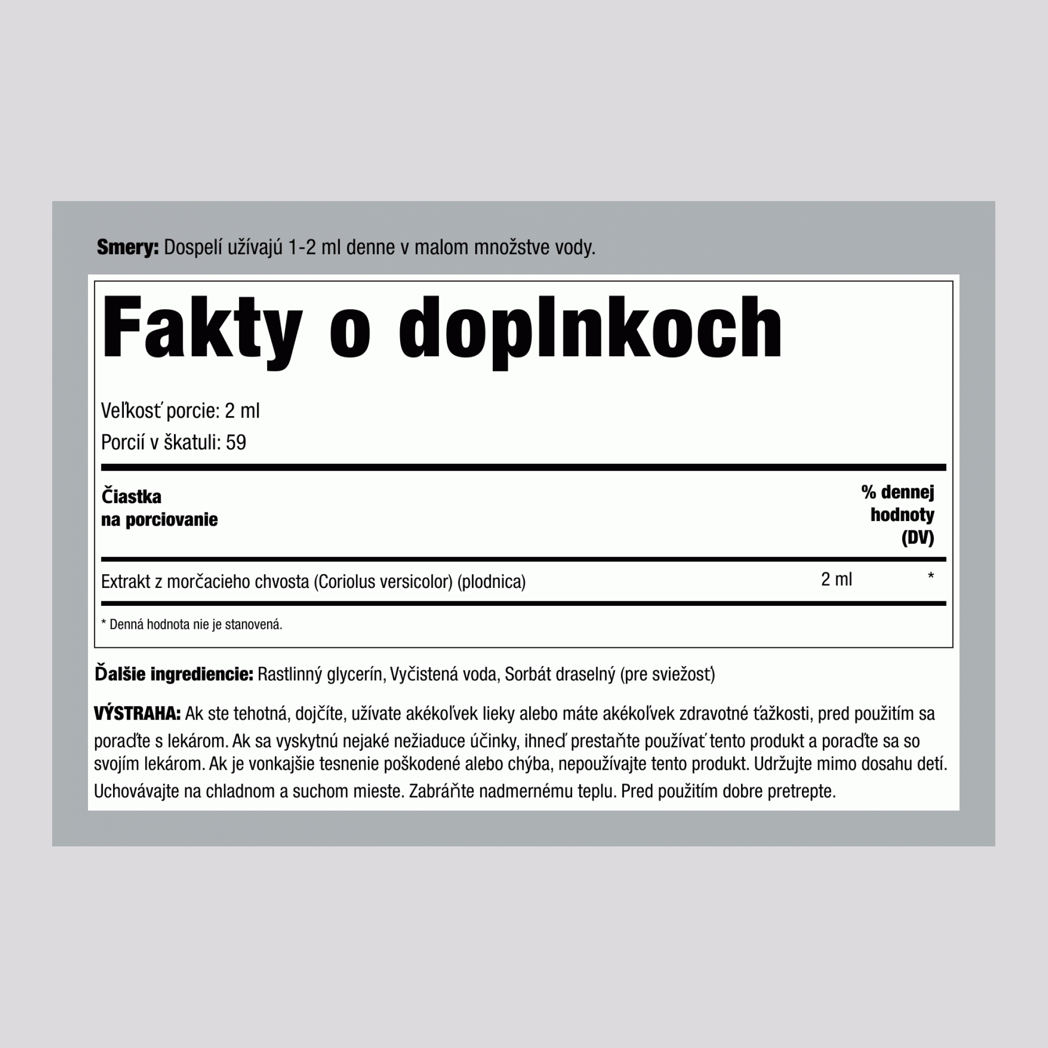 Tekutý extrakt z morčacieho chvosta 4 2 fl oz  (118 ml) Fľaša na kvapkadlo 2 Fľaše na kvapkadlo     