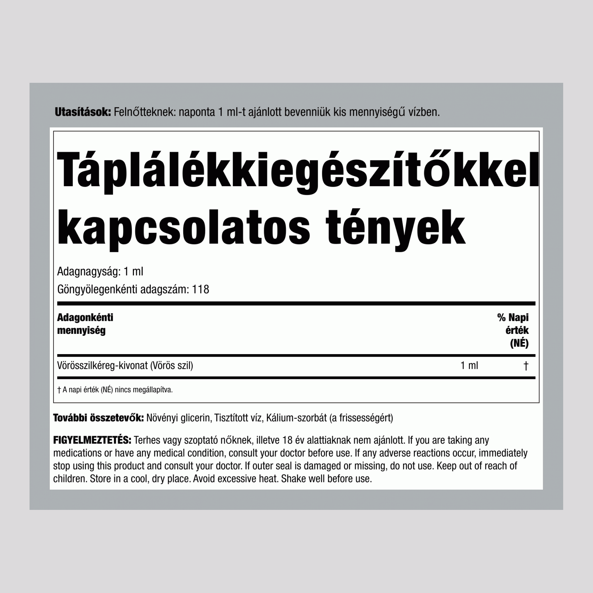 Vörös szil folyékony kivonata 4 fl oz 118 ml Cseppentőpalack   