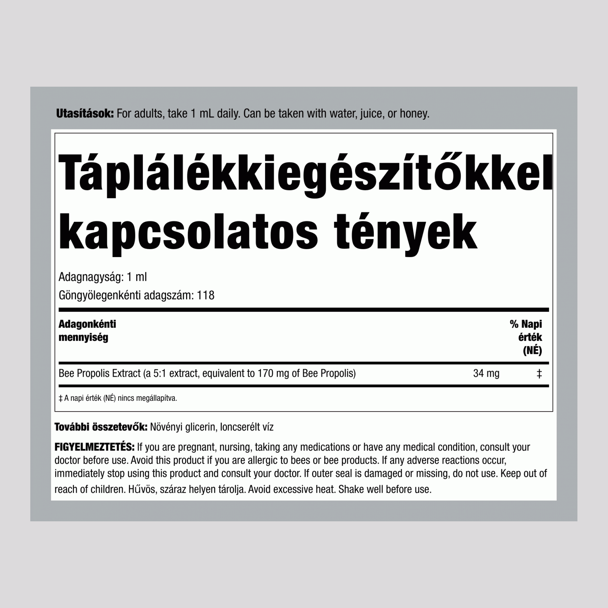 Méhpempő, 4 fl oz (118 mL) Csepegtetős Üvegben