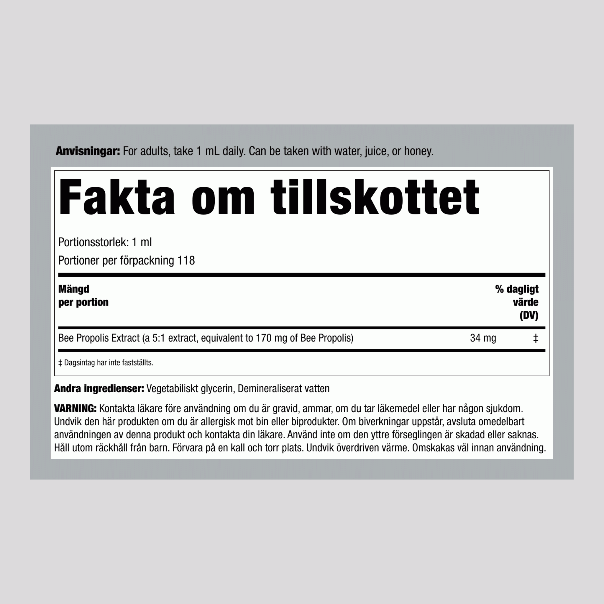 Bipropolis, 118 ml (4 fl oz) Droppflaska