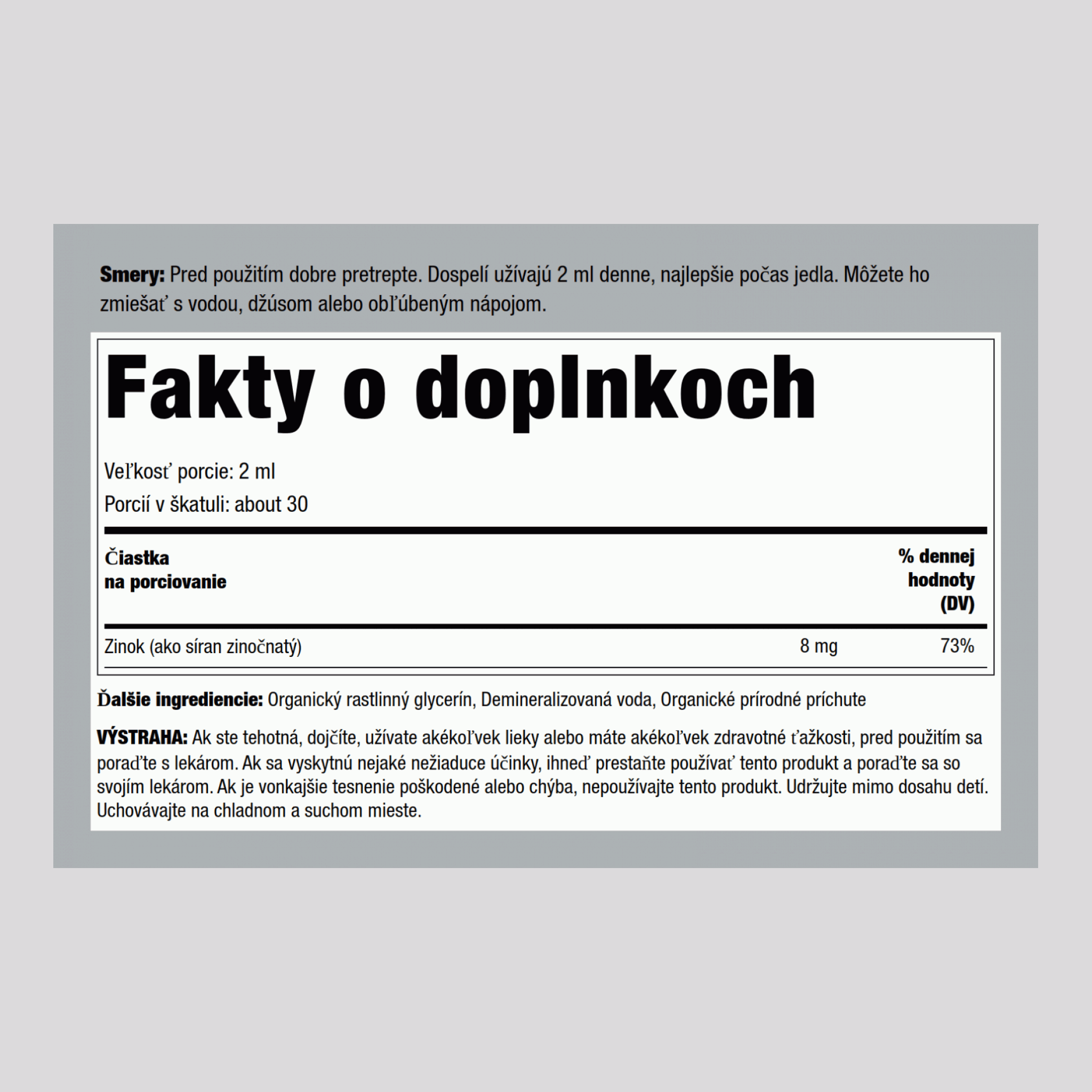 Tekutý iónový zinok (organický) (ovocný punč) 2 fl oz (59 ml) Fľaša na kvapkadlo     