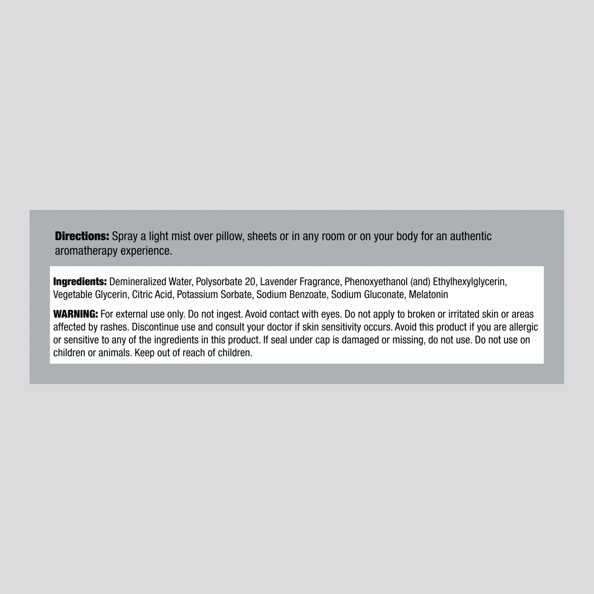 含褪黑素薰衣草镇静剂 8 液量盎司 237 毫升 喷雾瓶