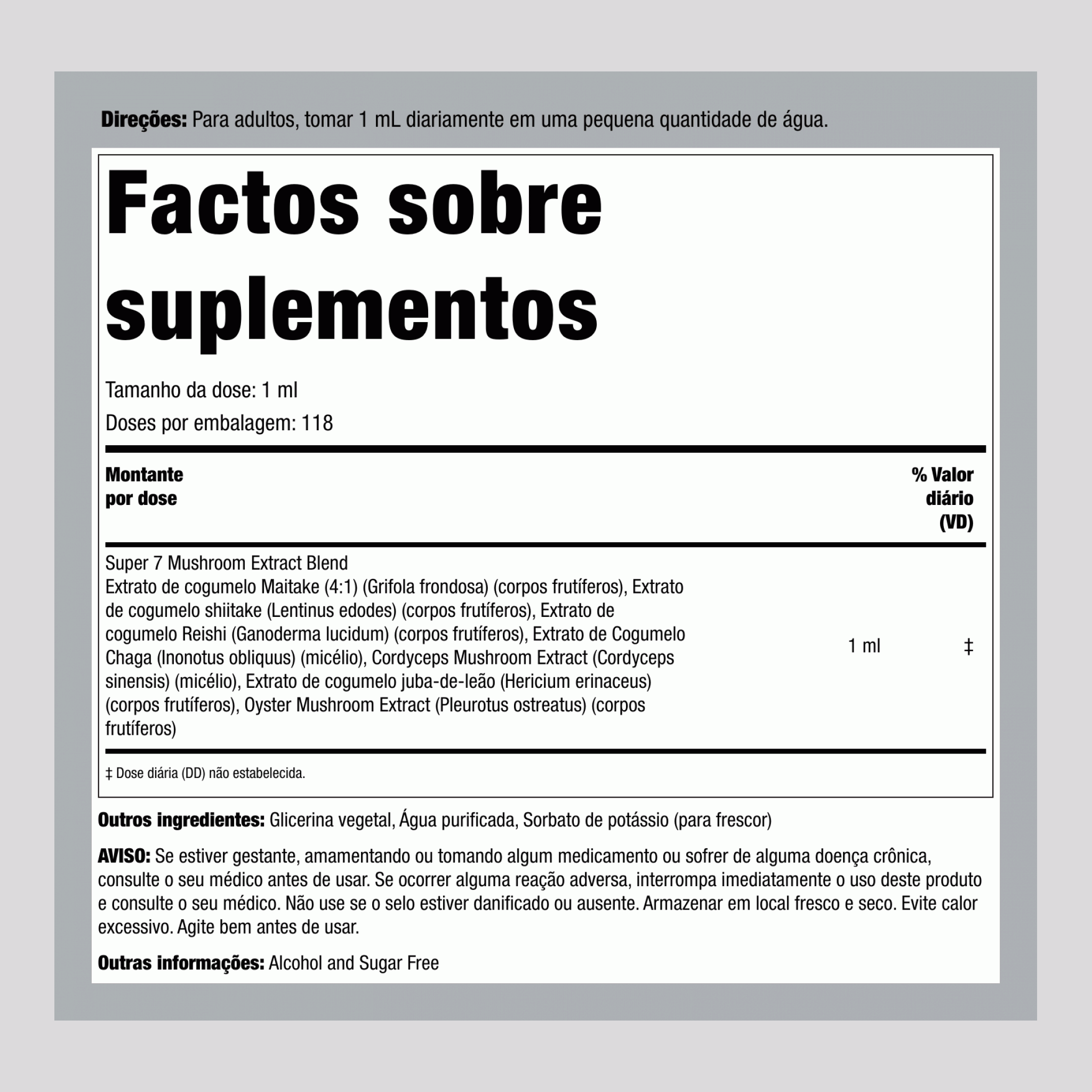 Extrato Líquido de Cogumelo 