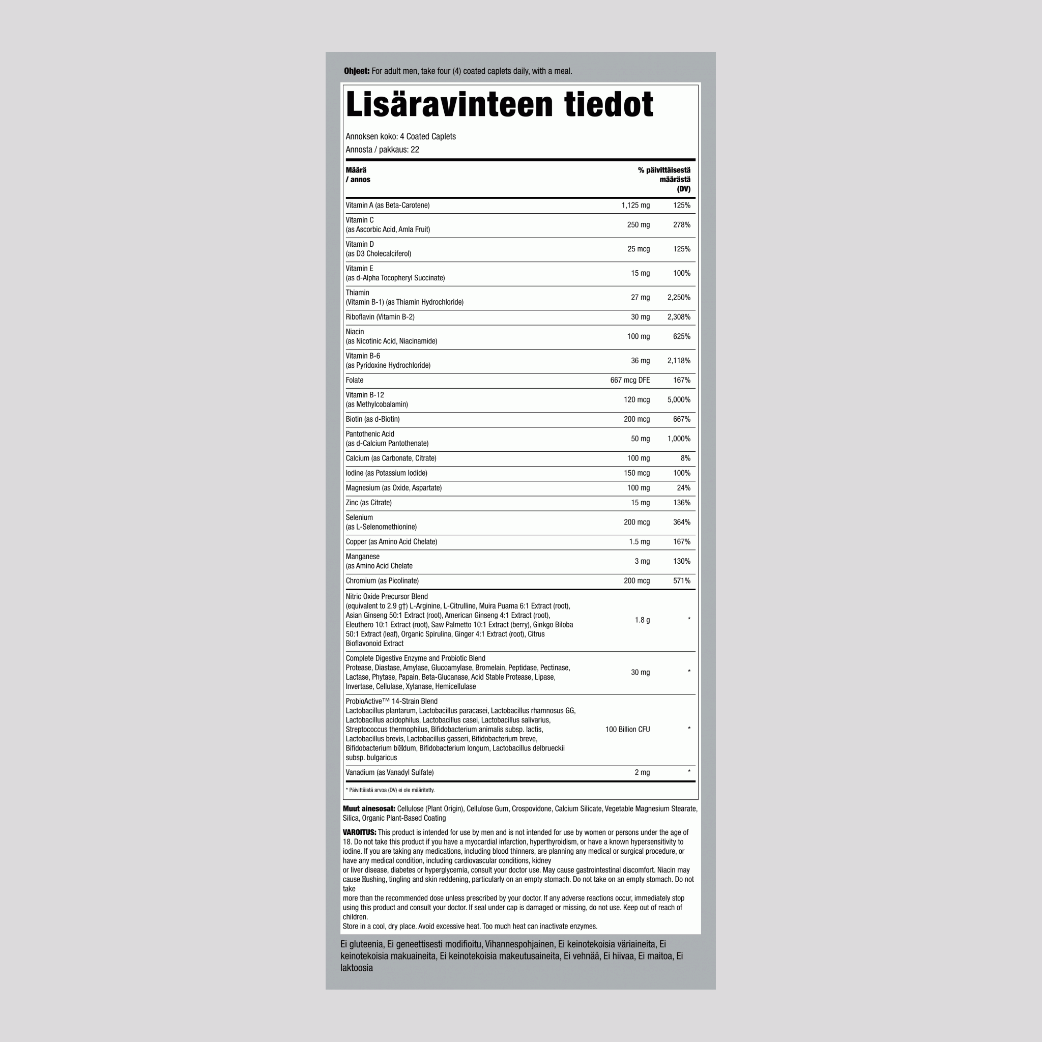 Mega Multi miehille, 90 päällystettyä tablettia