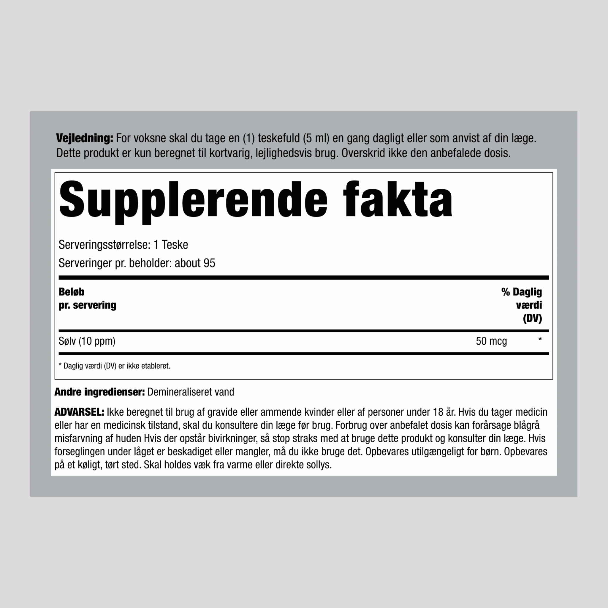 Colloidal Silver Liquid 10 ppm,  16 oz 473 ml Flaske