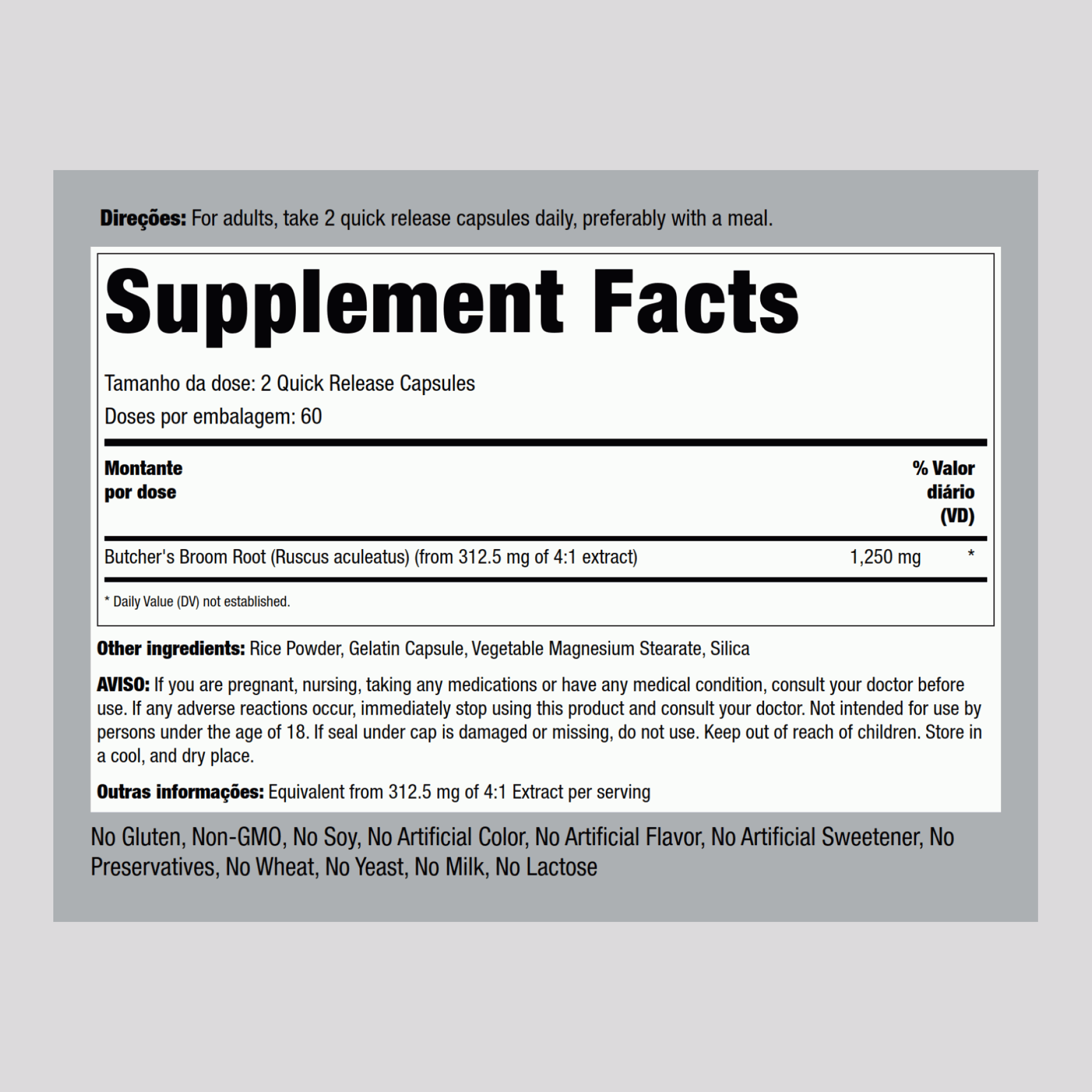 Gilbardeira  1250 mg (por dose) 120 Cápsulas de Rápida Absorção     