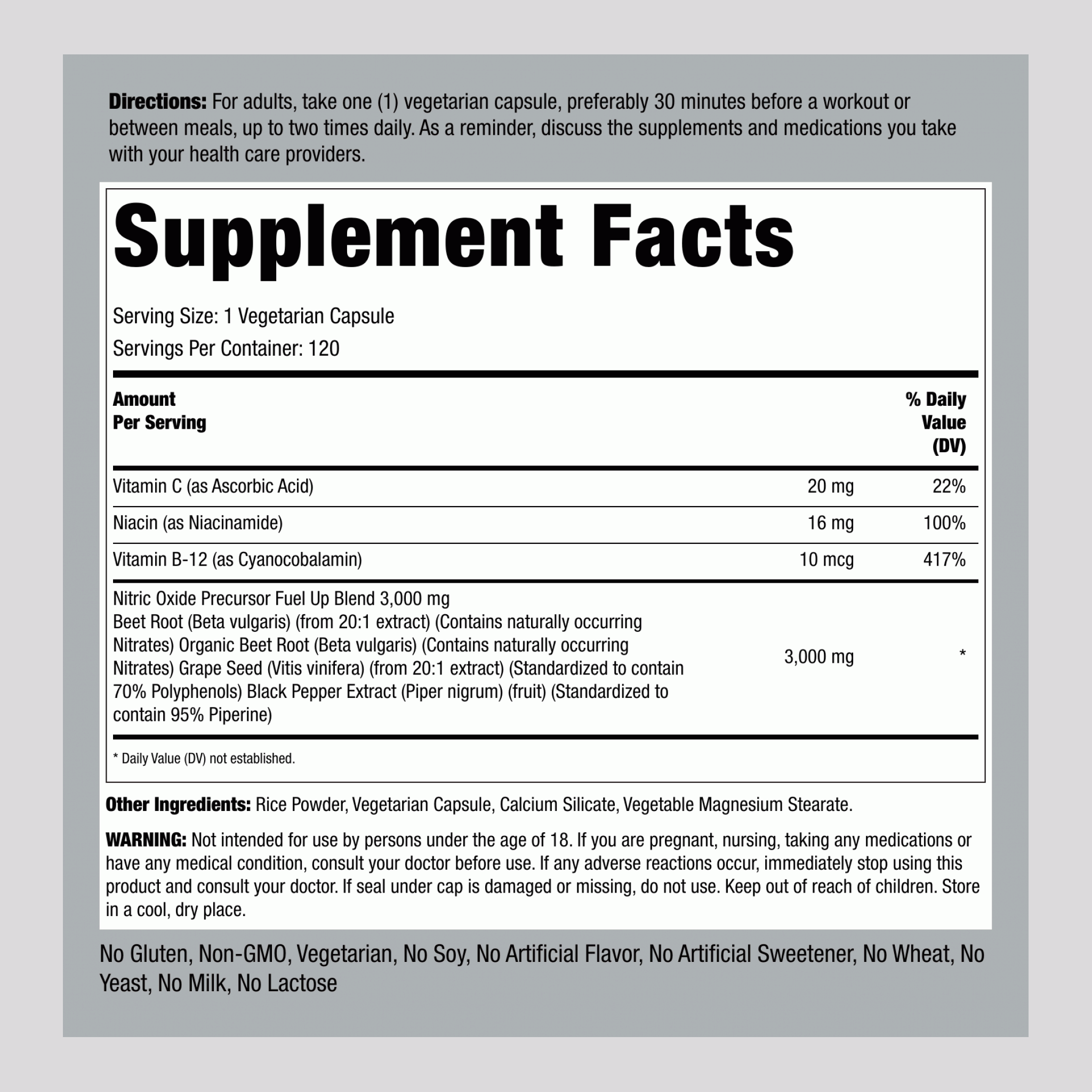 一氧化氮 BeetFit Pro, 120 素食專用膠囊