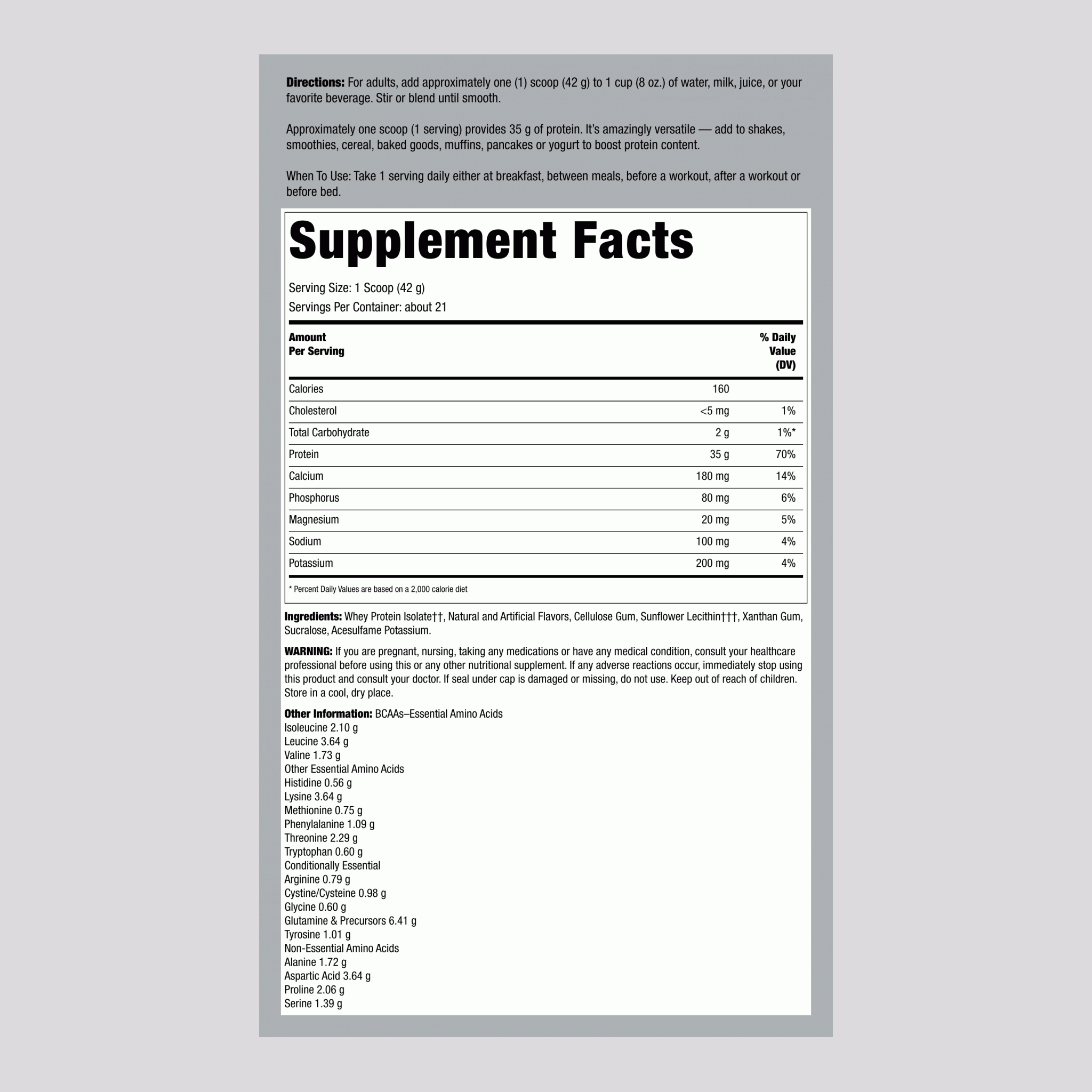 Whey Protein Isolate (Vanilla Splash), 2 lb (908 g) Bottle