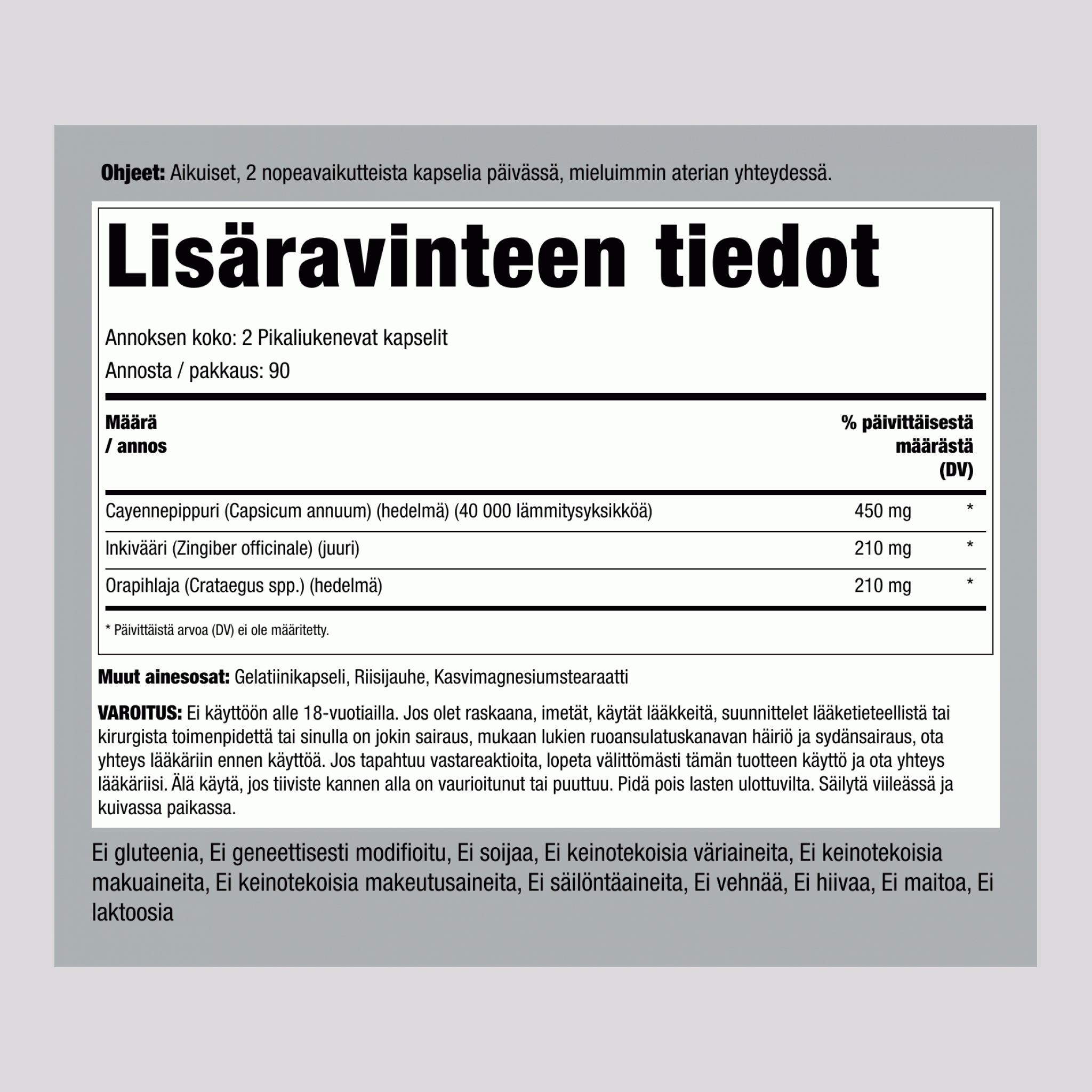 Ultra Max Cayenne Plus 180 Pikaliukenevat kapselit 2 Pulloa     