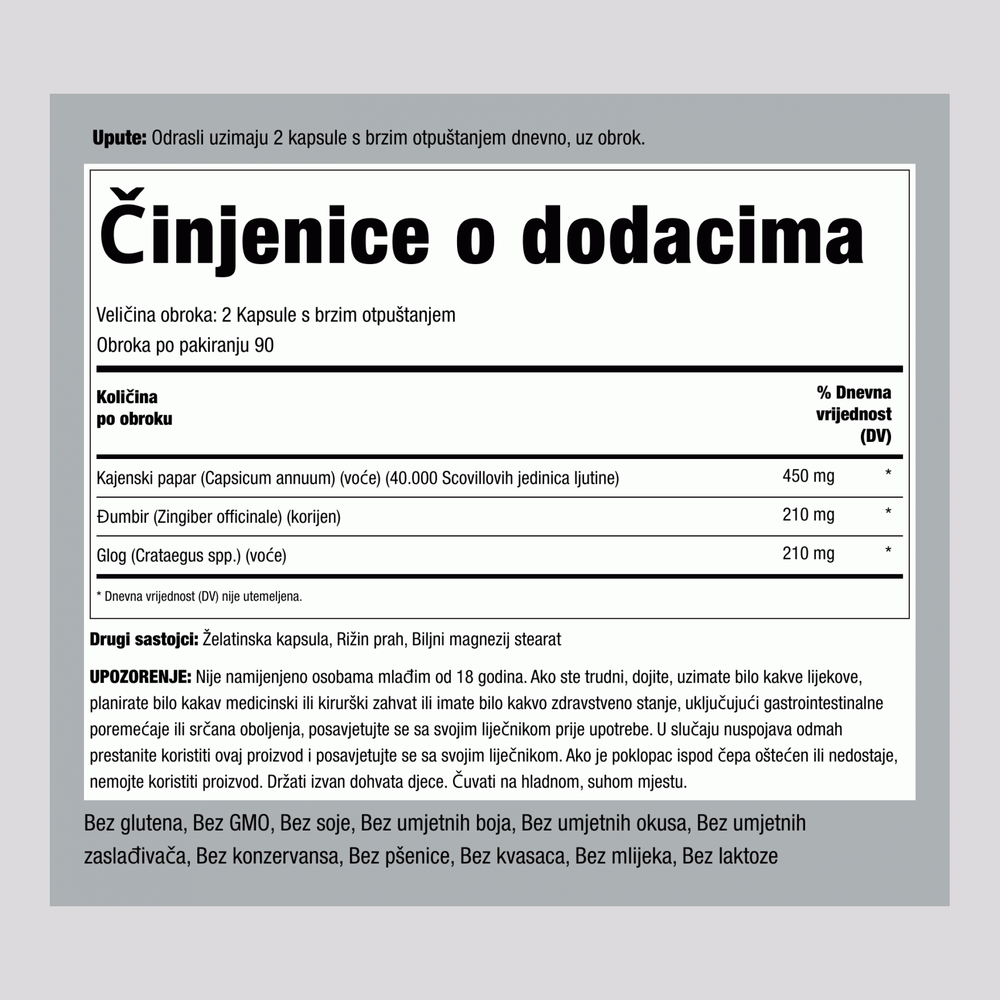 Ultra Max kajenski papar Plus 180 Kapsule s brzim otpuštanjem       