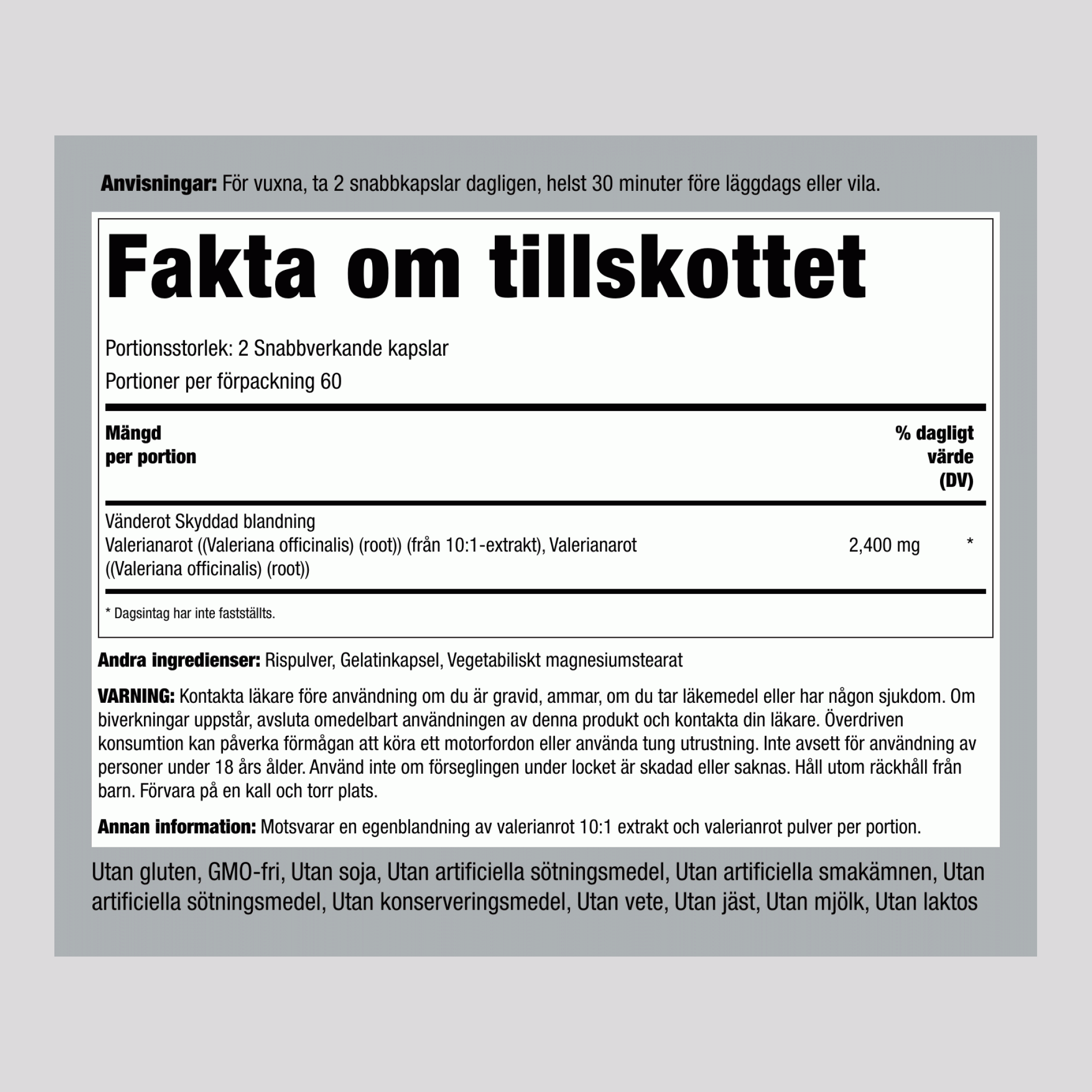 Vänderot  2400 mg 120 Snabbverkande kapslar     