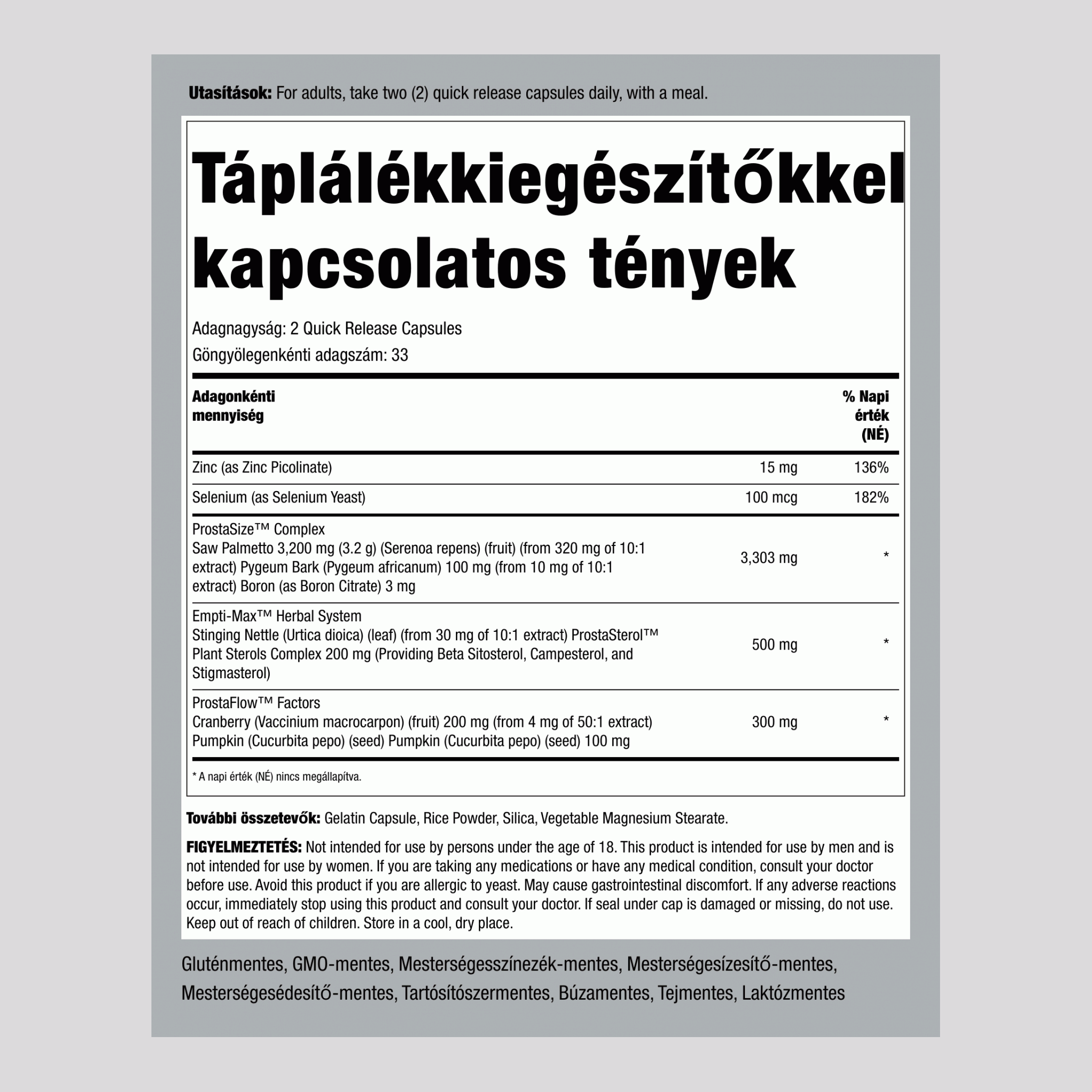 Prosztatatámogatás 66 Kapszulák    