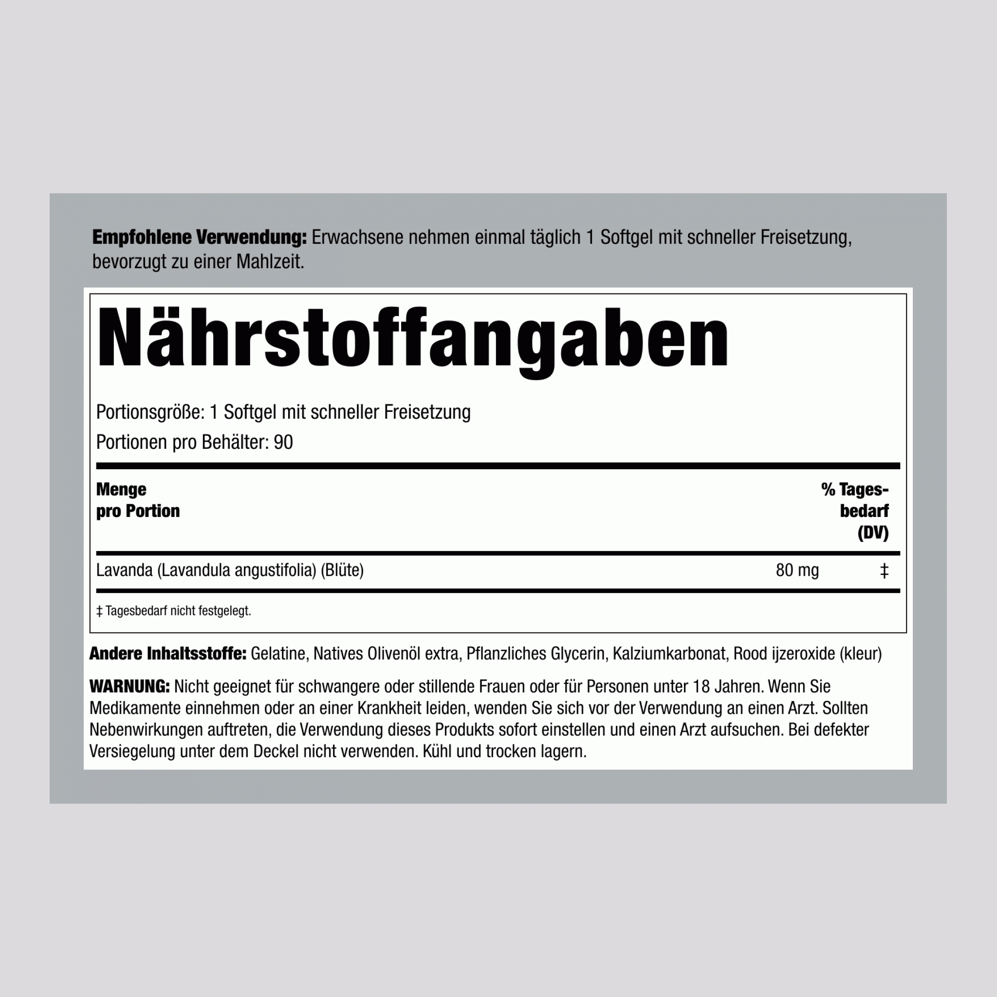 Lavendel Calm 90 Weichkapseln   