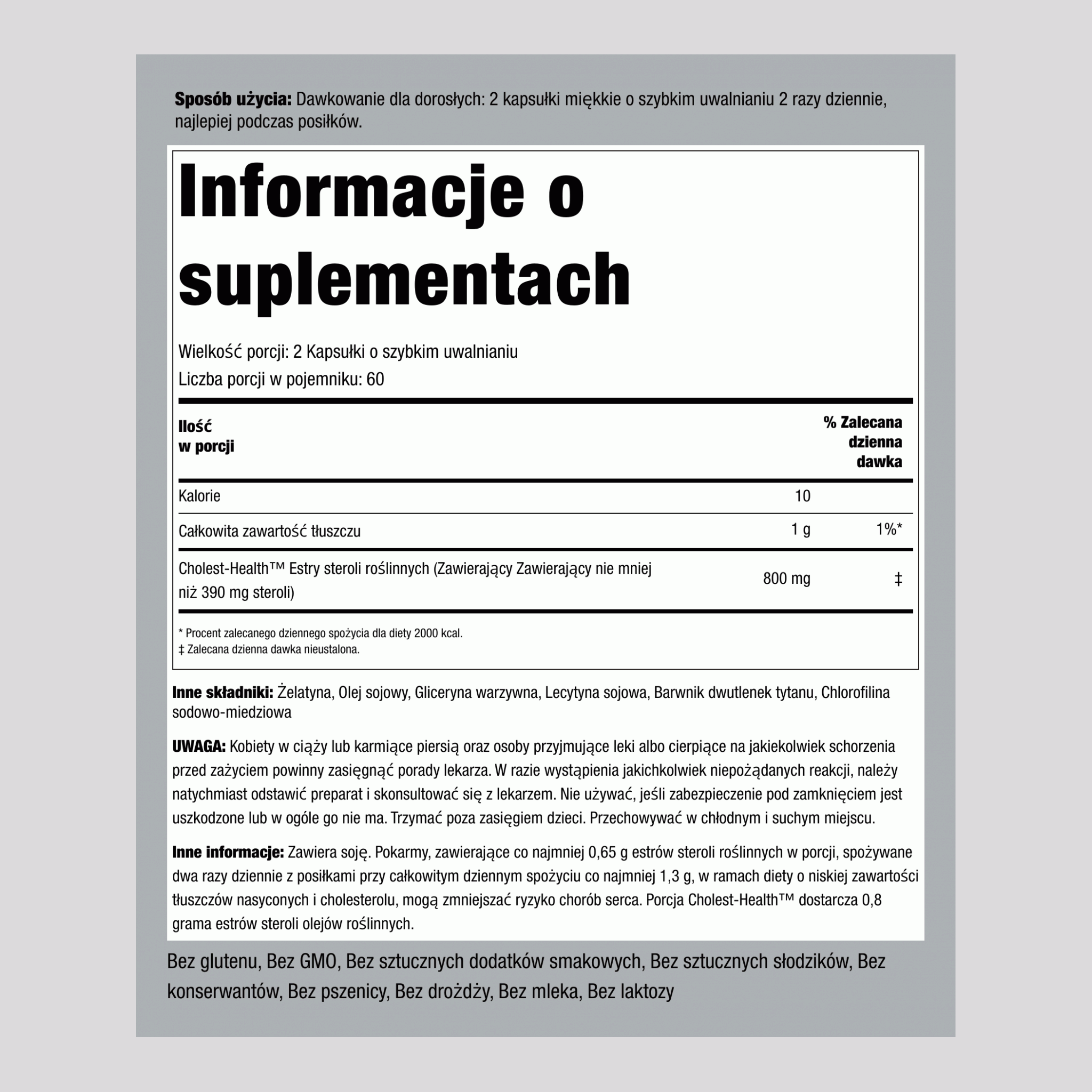 Cholest-Health 120 Miękkie kapsułki żelowe o szybkim uwalnianiu      