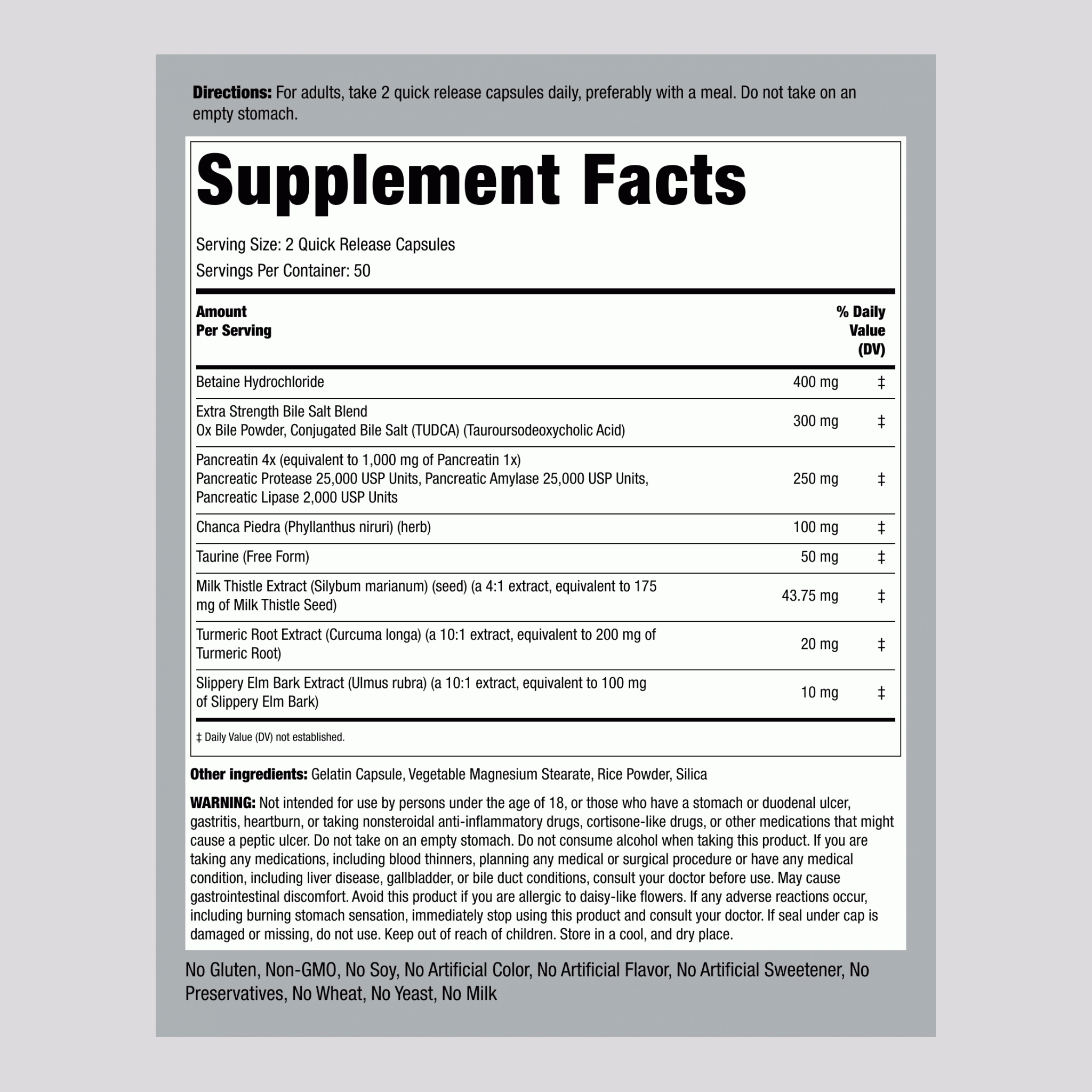 膽囊配方 100 快速釋放膠囊 2 瓶子  