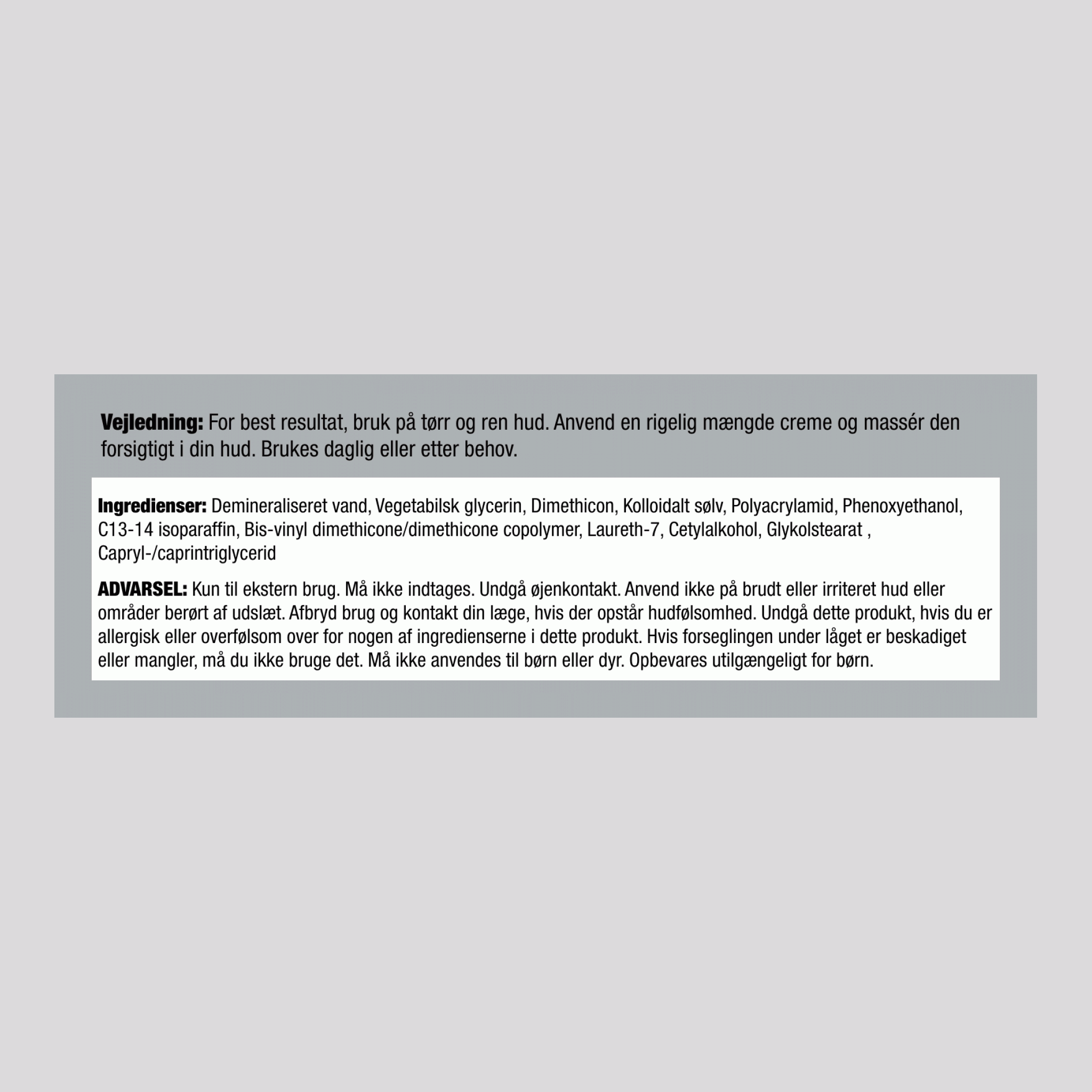 Kolloid sølv gel creme 4 oz Glas     