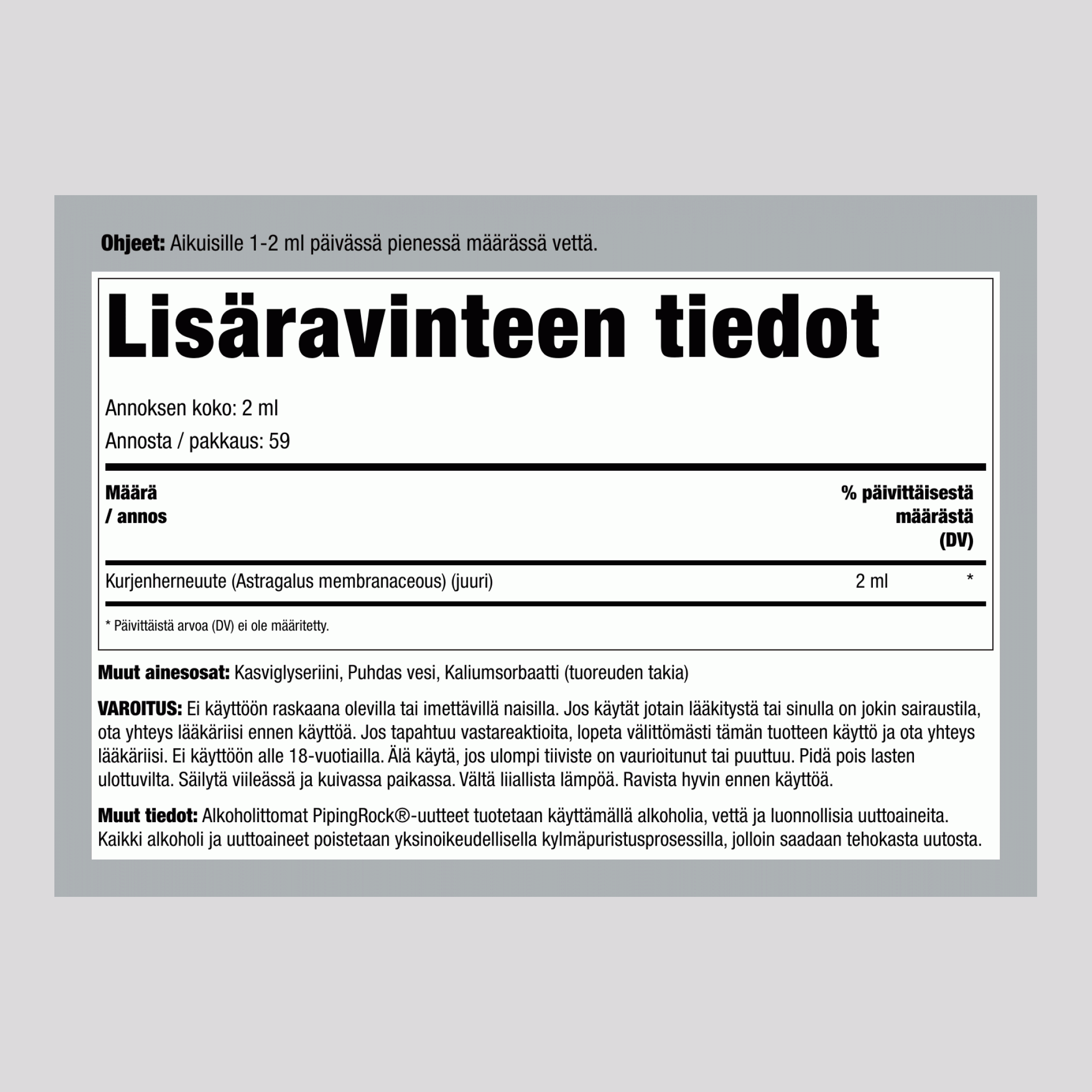 Kurjenherneen juuriuute, alkoholiton 4 fl oz 118 ml Pipettipullo   