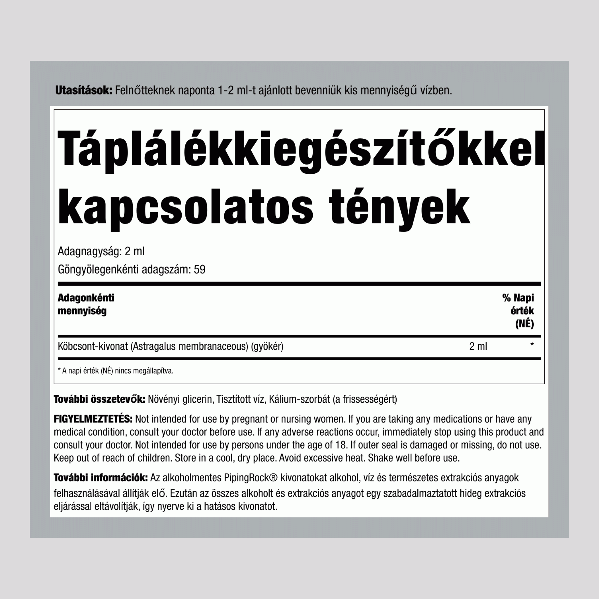 Csűdfűgyökér kivonat (folyadék), alkoholmentes 4 fl oz 118 ml Cseppentőpalack   