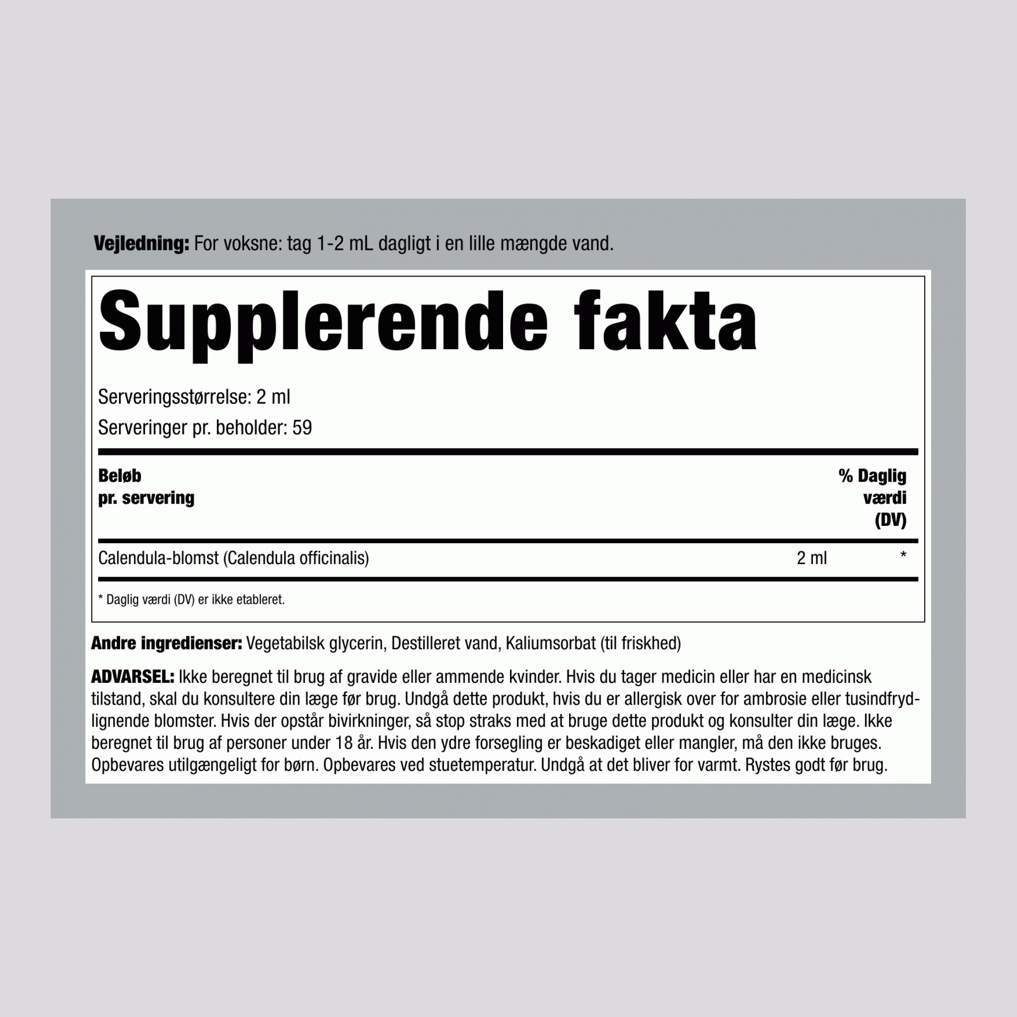 Calendula Væskeekstrakt 4 fl oz 118 ml Pipetteflaske   