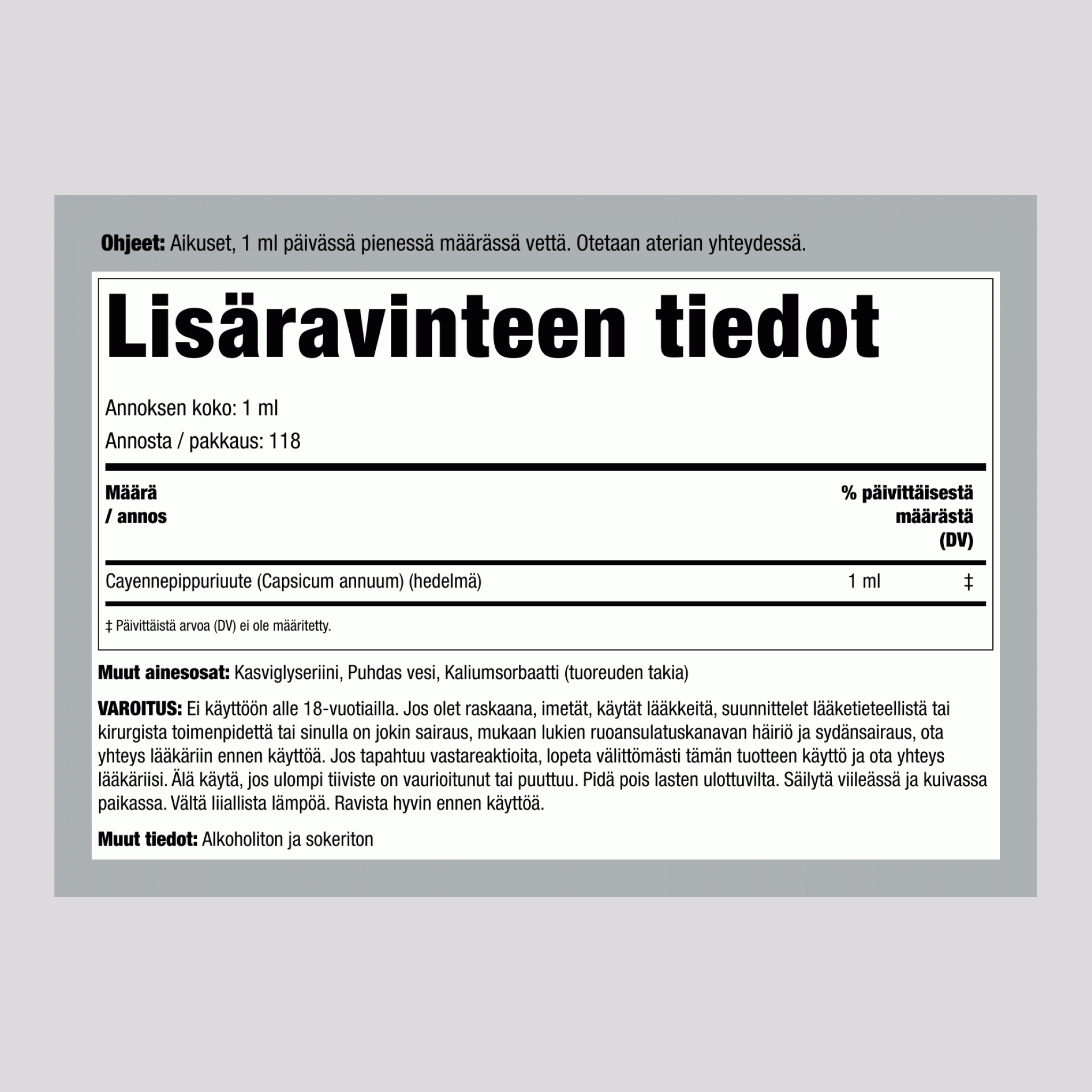 Cayenneuute, alkoholiton