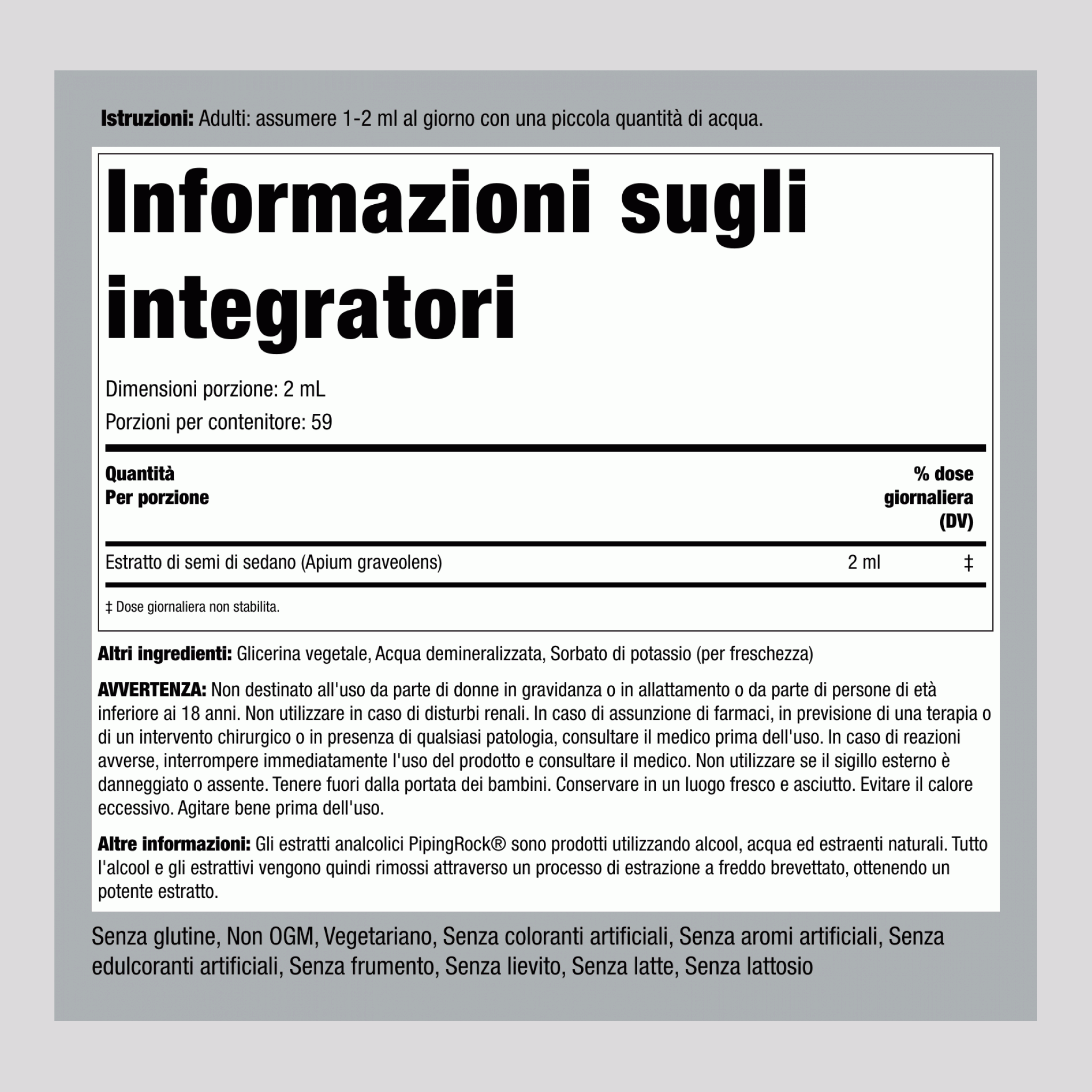 Estratto liquido di semi di sedano 4 fl oz 118 ml Flacone contagocce   