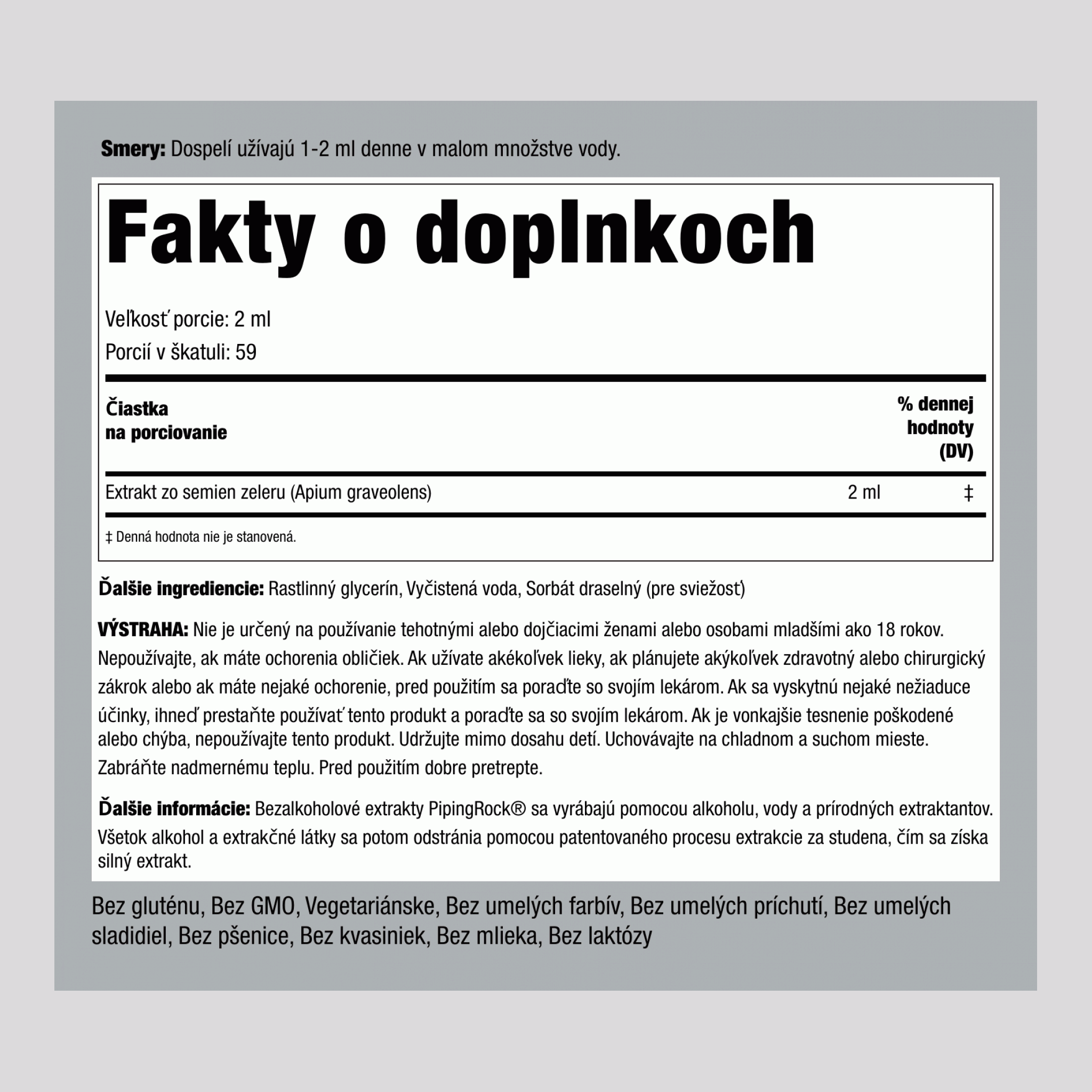 Tekutý extrakt zo zelerových semienok 4 fl oz 118 ml Fľaša na kvapkadlo   