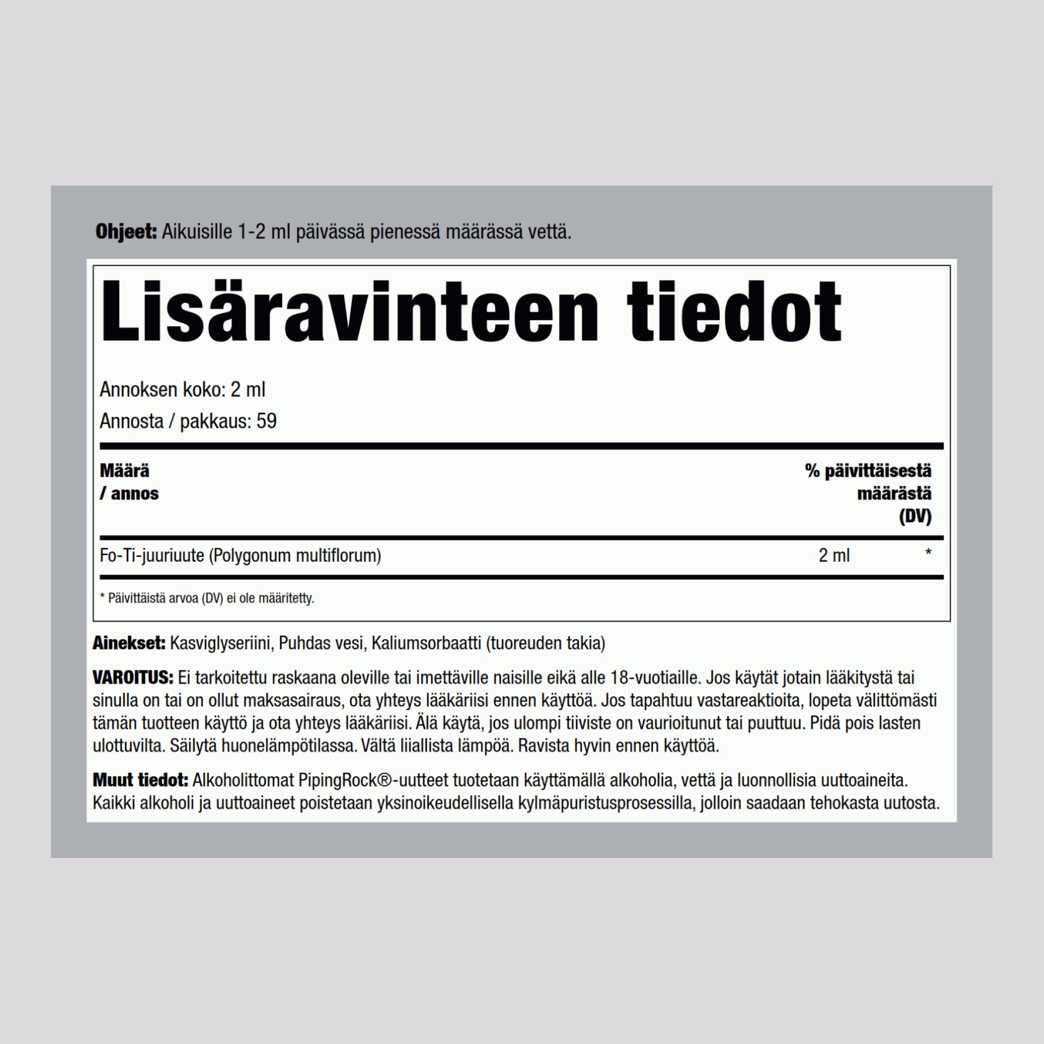 Fo-Ti Parantunut Juuri Nestemäinen Uutetta Alkoholiton, 118 mL (4 fl oz) Pipettipullo