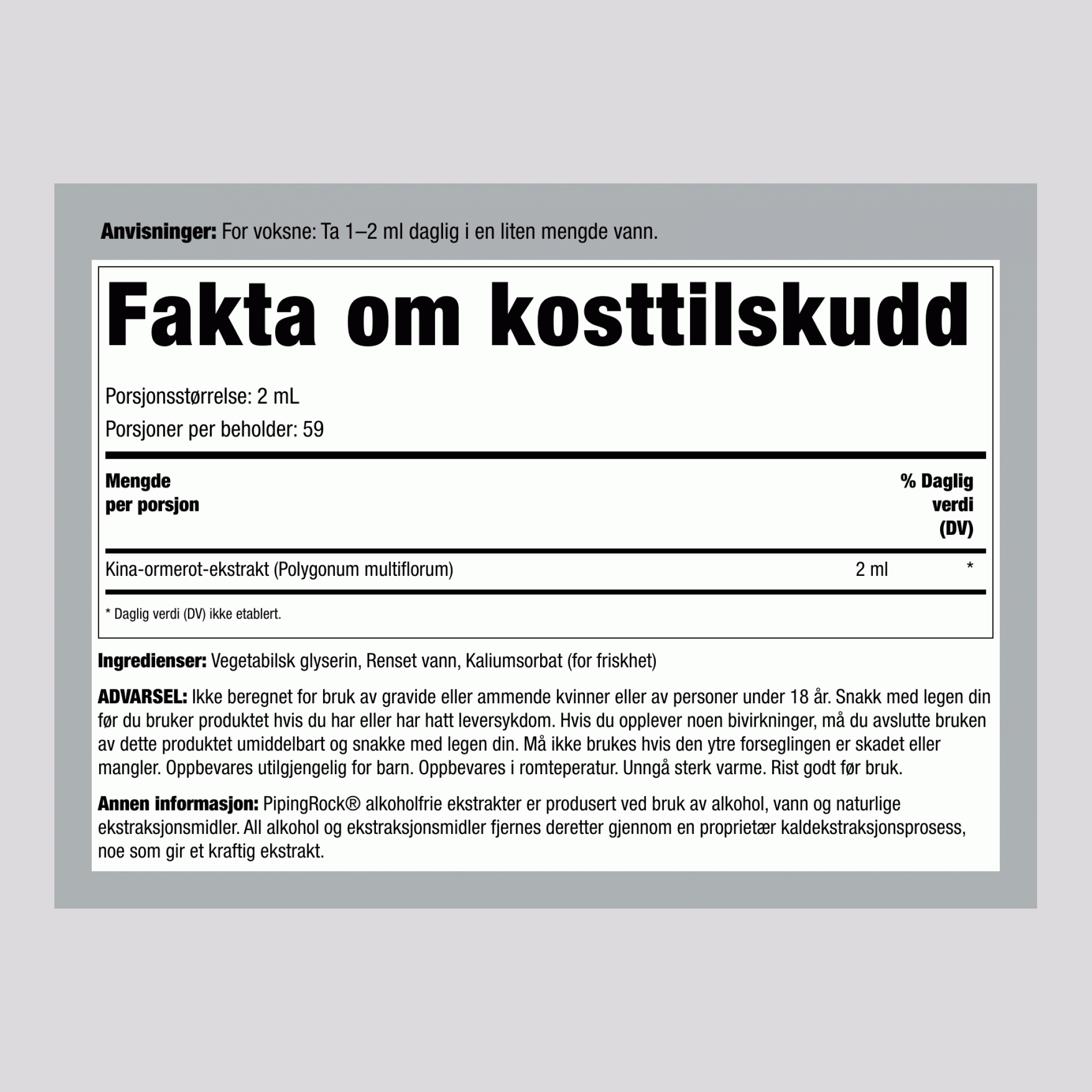 Fo-Ti Cured Root flytende ekstrakt uten alkohol, 4 fl oz (118 ml) dråpeflaske