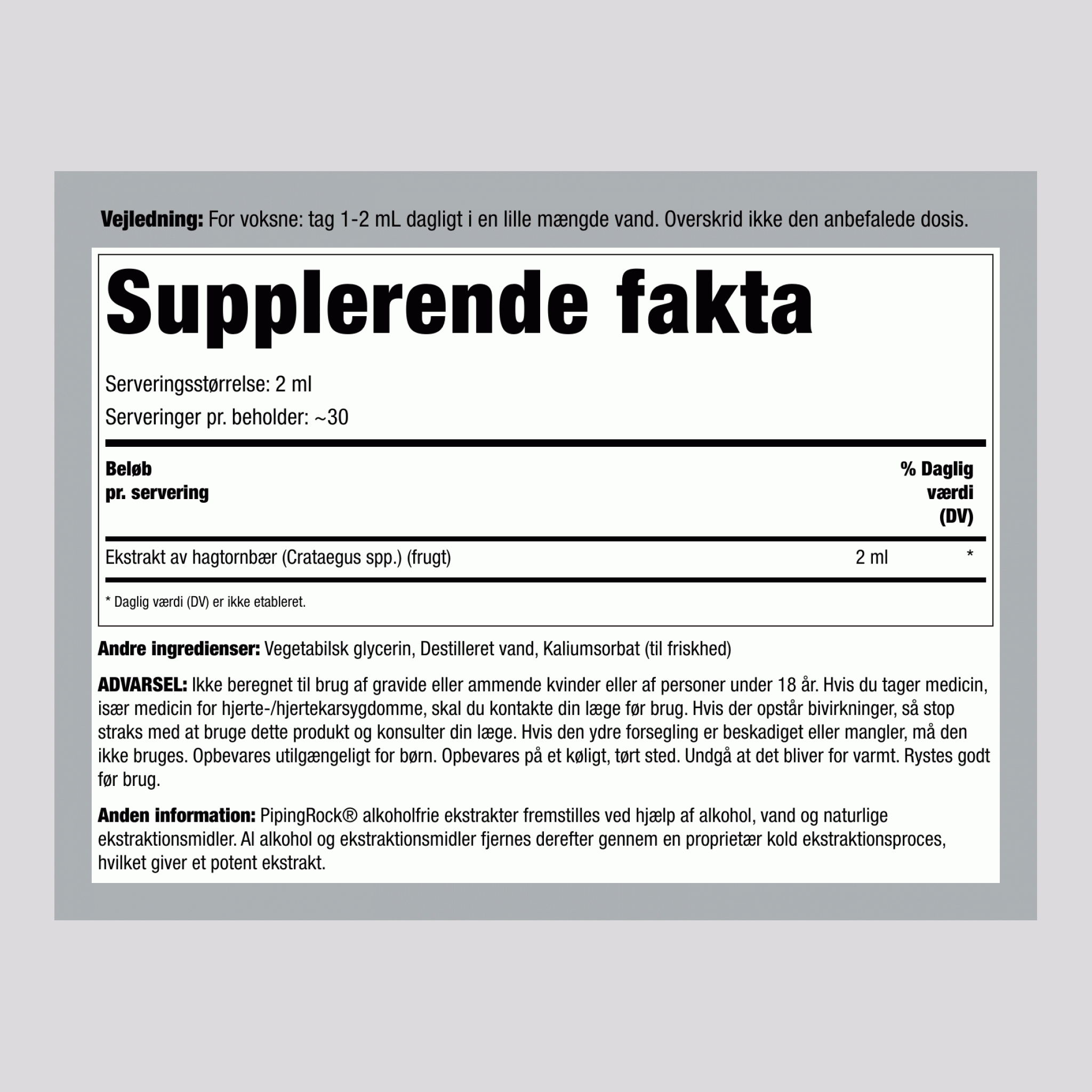 Flydende ekstrakt af havtorn-bær og -blomser - alkoholfri 4 fl oz 118 ml Pipetteflaske   