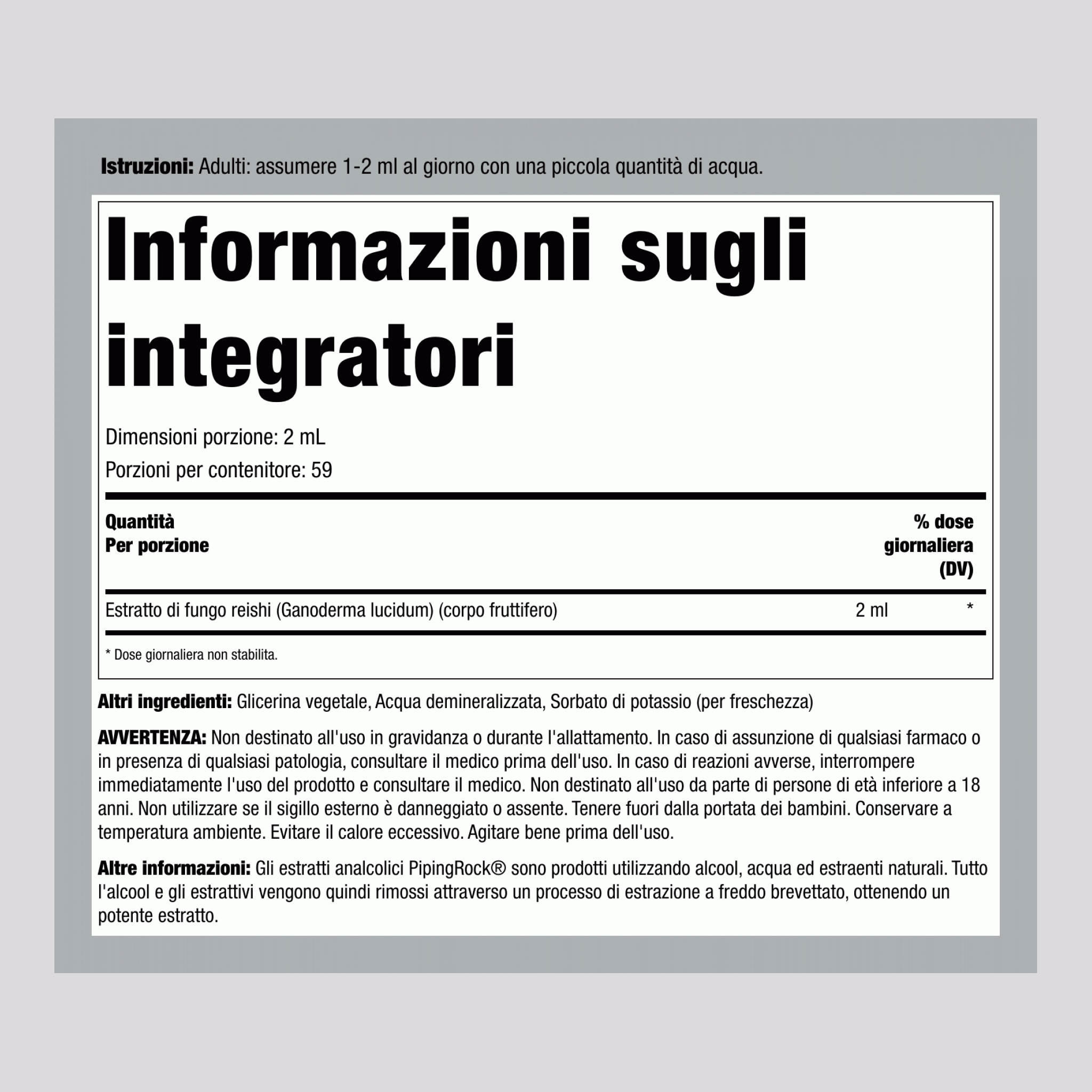 Estratto liquido di fungo Reishi 4 fl oz 118 ml Flacone contagocce   