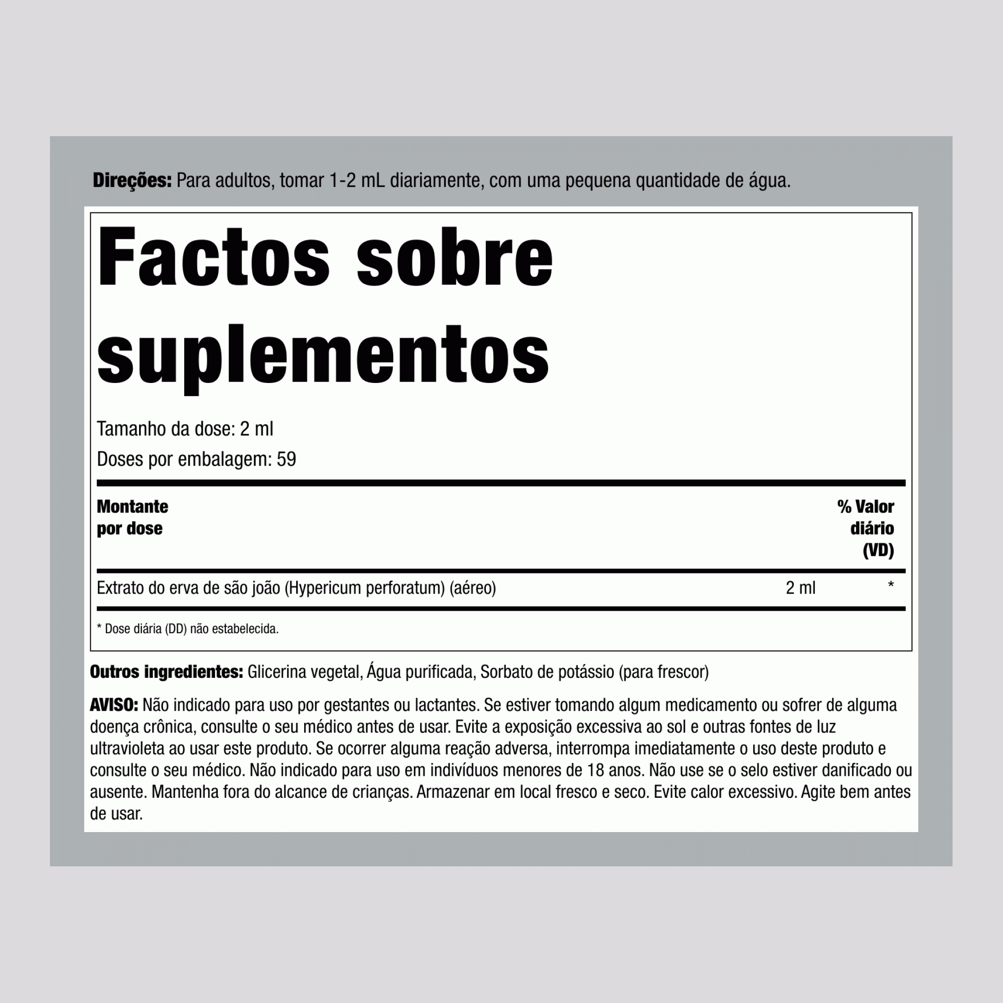 Extrato líquido de erva-de-são-joão sem álcool 4 fl oz 118 ml 