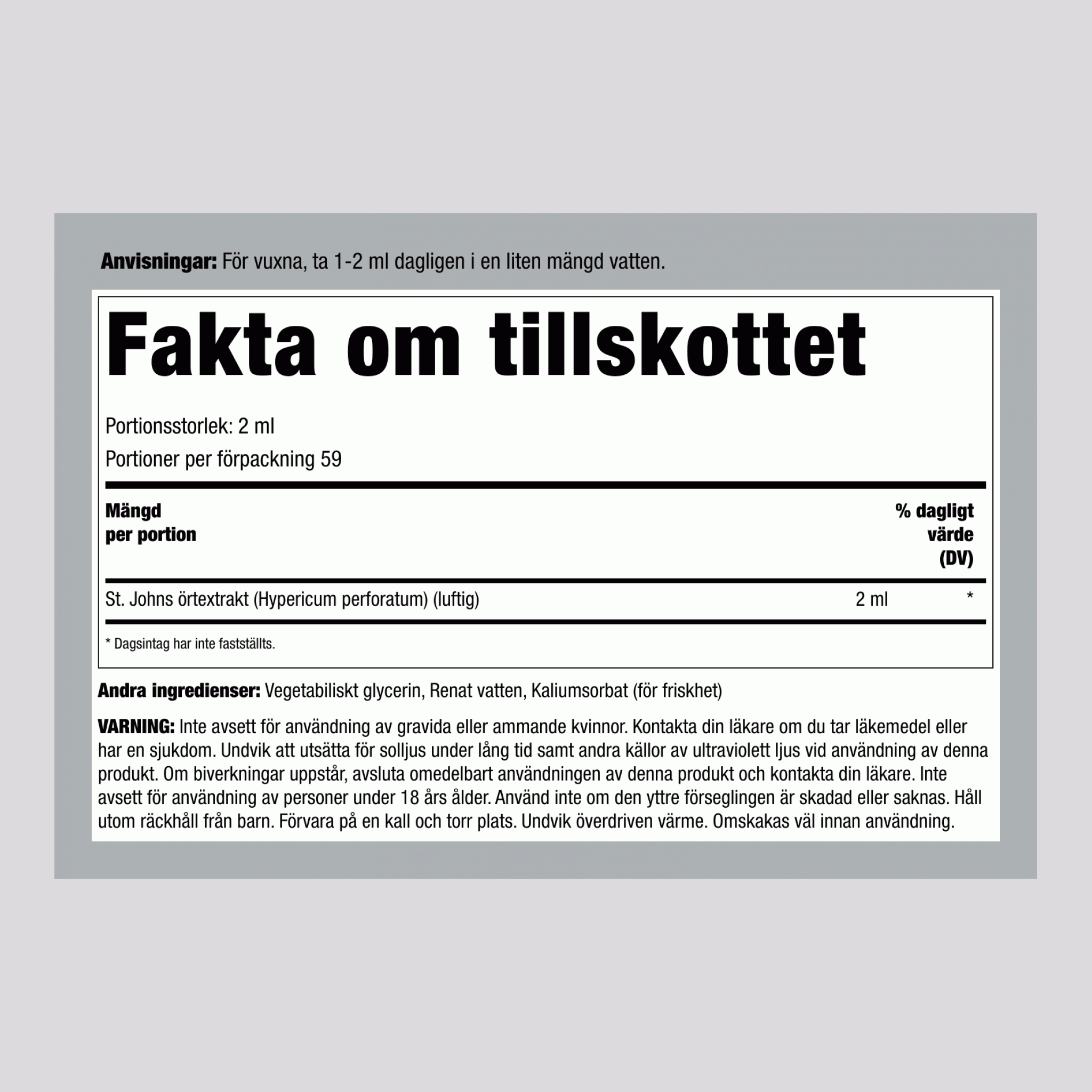 Johannesört flytande extrakt alkoholfritt 4 fl oz 118 ml 