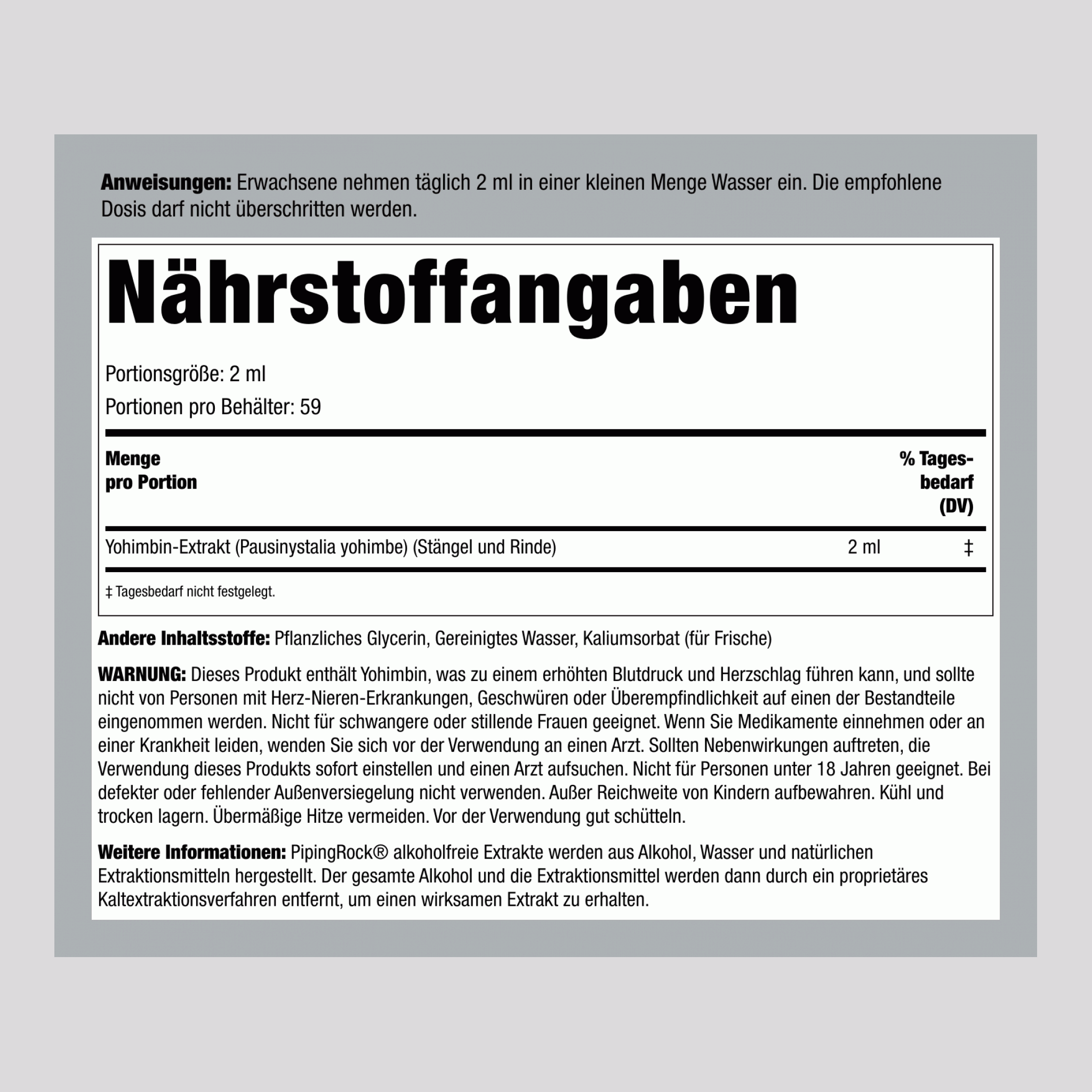 Super-Yohimbin Max Flüssigextrakt Alkoholfrei  4 fl oz 118 ml Tropfflasche 2 Tropfflaschen